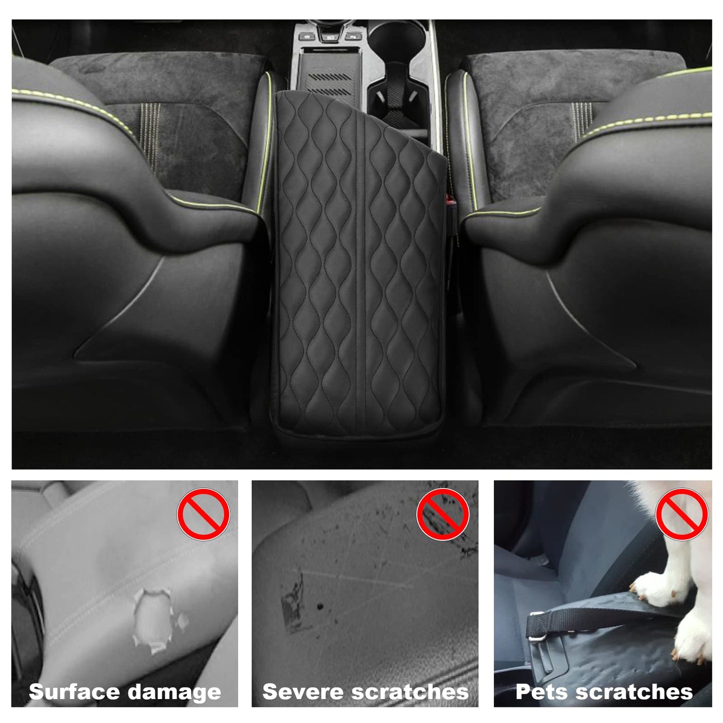 YEE PIN R1T Armrest Cover for Rivian R1T R1S Center Console Armrest Cover, for Rivian Center Cover with Side Pockets, for Rivian Armrest Cover for Rivian Arm Protector R1T R1S Accessories 2022-2025