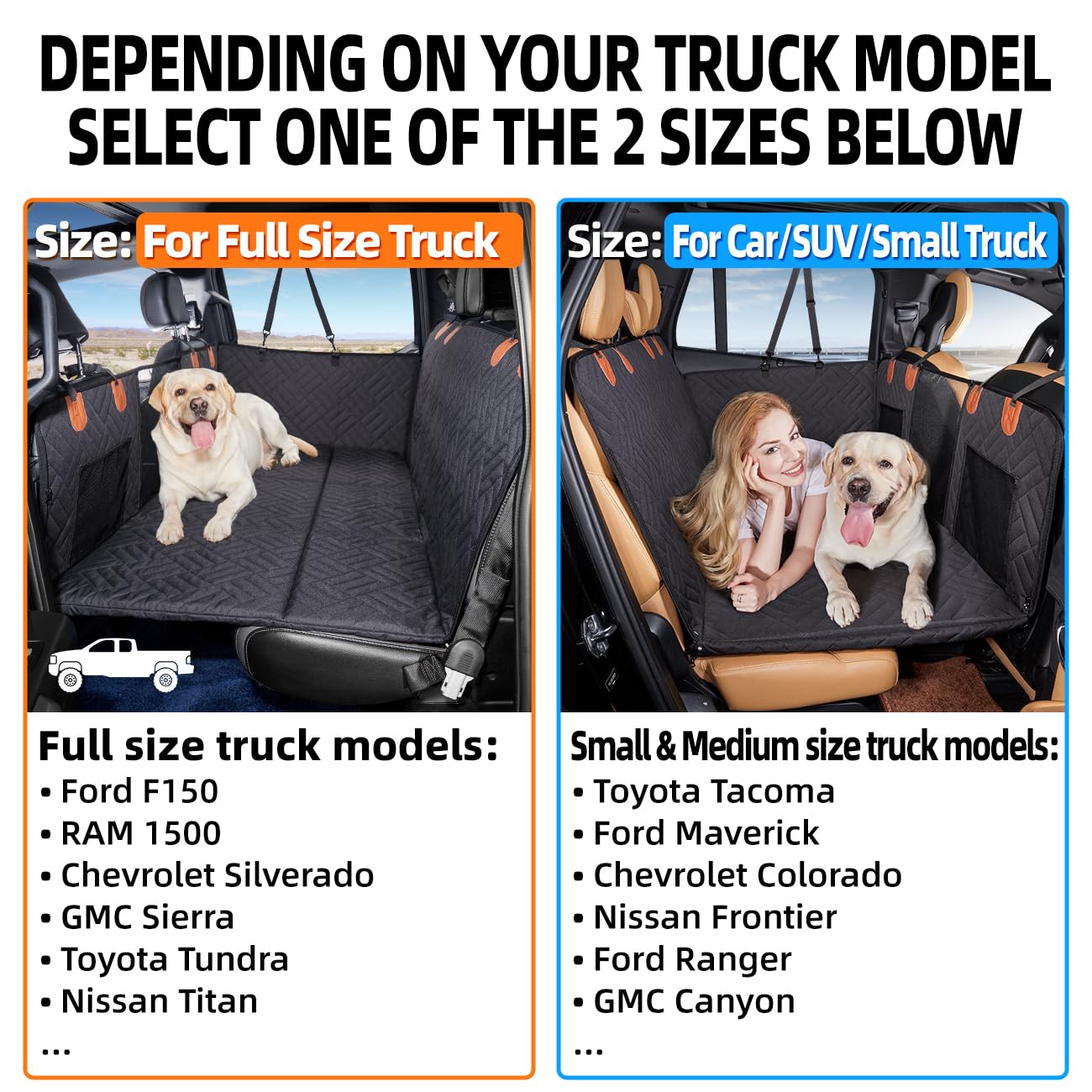 YJGF Back Seat Extender,Dog Seat Cover for Back Seat,Hard Bottom Car Seat Cover for Dogs,Dog Hammock for Car,Back Seat Pet Cover for Dogs(Black)