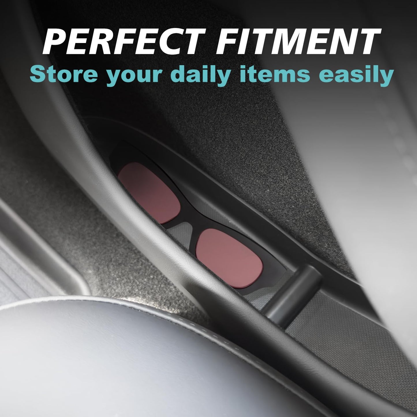 BestEvMod 4PCS Front & Rear Door Side Storage Organizer fit for Rivian R1T/R1S 2025 2026 Gen2 Interior Accessories Inner Door Handle Storage Box Insert Tray ABS Material Anti-Scratch