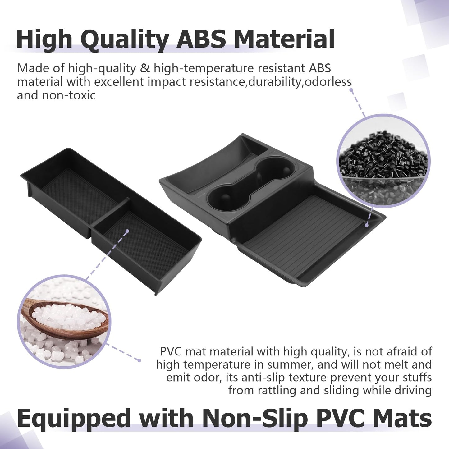 LUWU for 2022-2026 Rivian R1T/R1S Center Console Organizer Rivian Armrest Storage Armrest Organizer Insert Tray Rivian R1T/R1S Lower Console Organizer Storage Tray 2025 2026 Rivian R1T/R1S Accessories