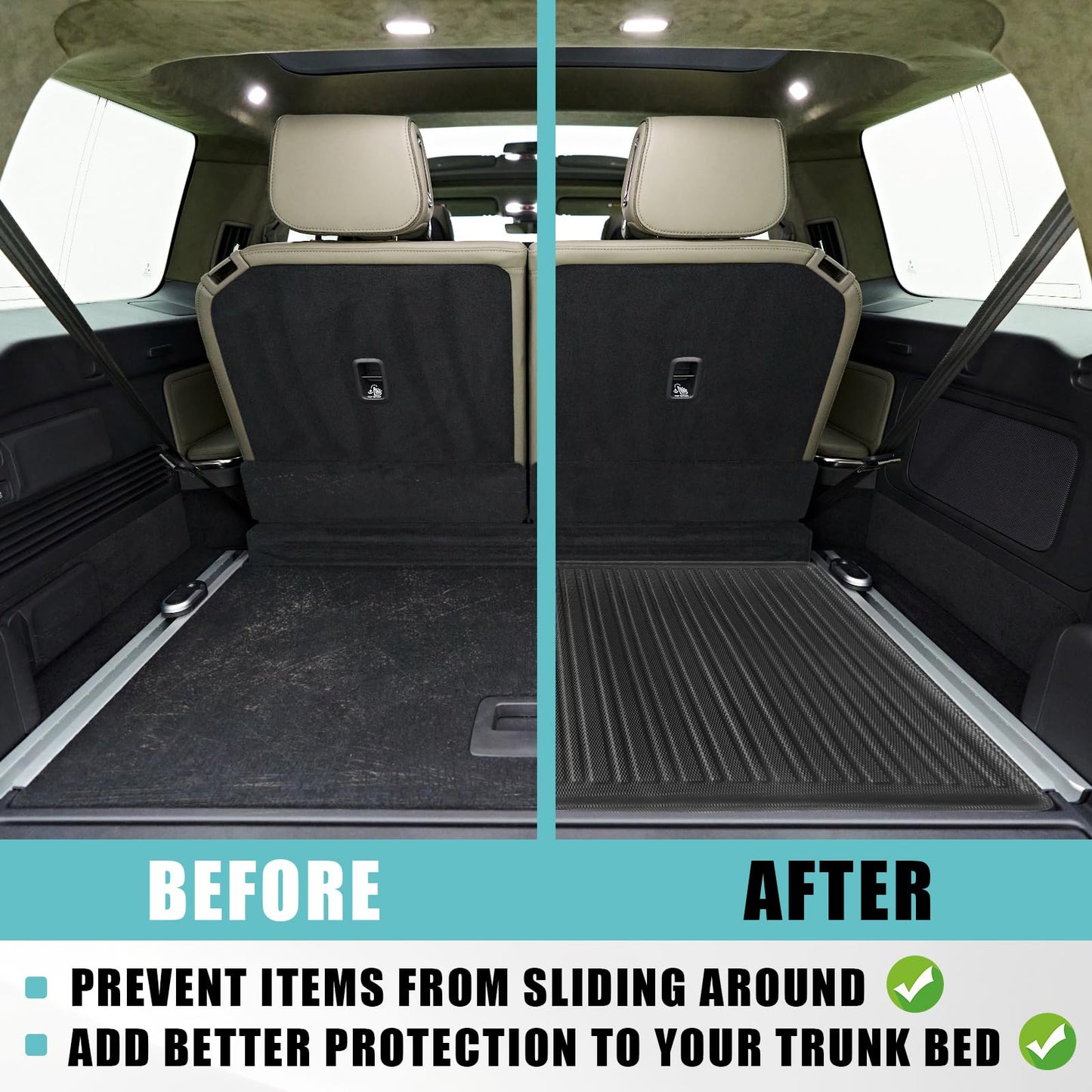 BestEvMod for Rivian R1S All Weather Trunk Mat Protection Accessories, 3D Cargo Liner TPE Material Compatible with Rivian R1S 2022-2025 2026 Interior Accessories