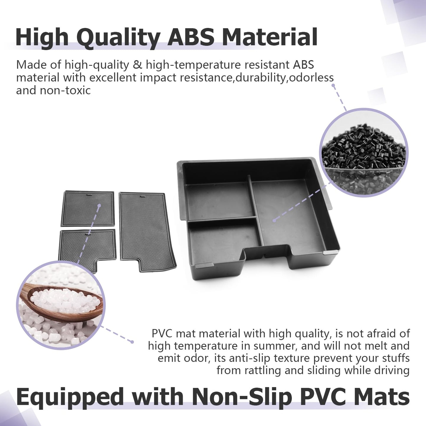 LUWU for 2022-2026 Rivian R1T/R1S Center Console Organizer Rivian Armrest Storage Armrest Organizer Insert Tray Rivian R1T/R1S Lower Console Organizer Storage Tray 2025 2026 Rivian R1T/R1S Accessories