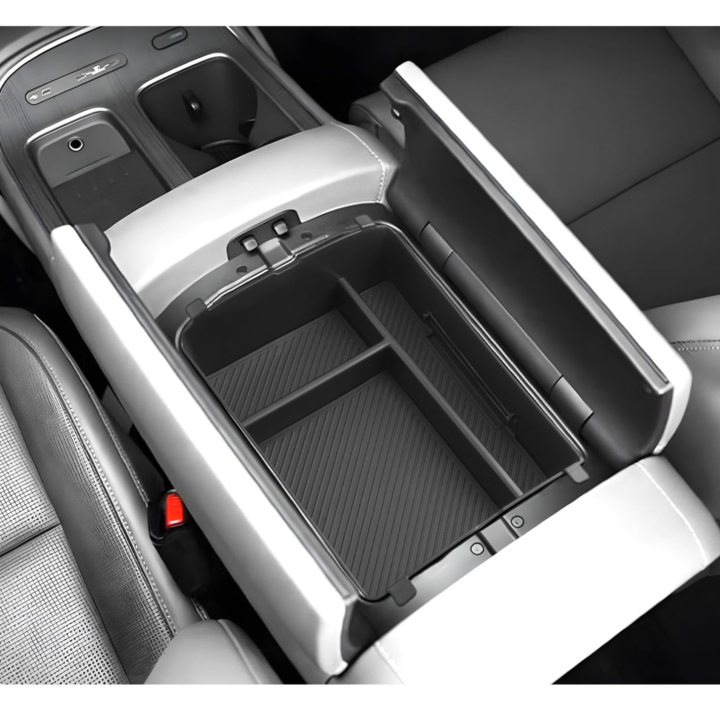 LUWU for 2022-2026 Rivian R1T/R1S Center Console Organizer Rivian Armrest Storage Armrest Organizer Insert Tray Rivian R1T/R1S Lower Console Organizer Storage Tray 2025 2026 Rivian R1T/R1S Accessories