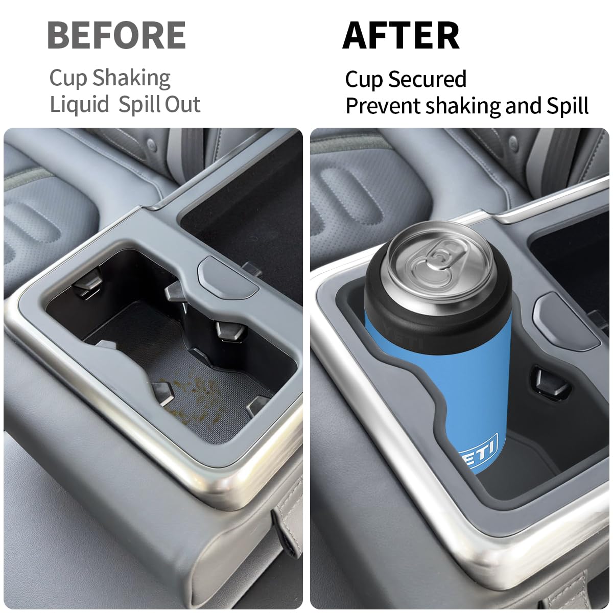 Rear Seat Armrest Cup Holder Insert Compatible with 2022-2025 Rivian R1S R1T Accessories