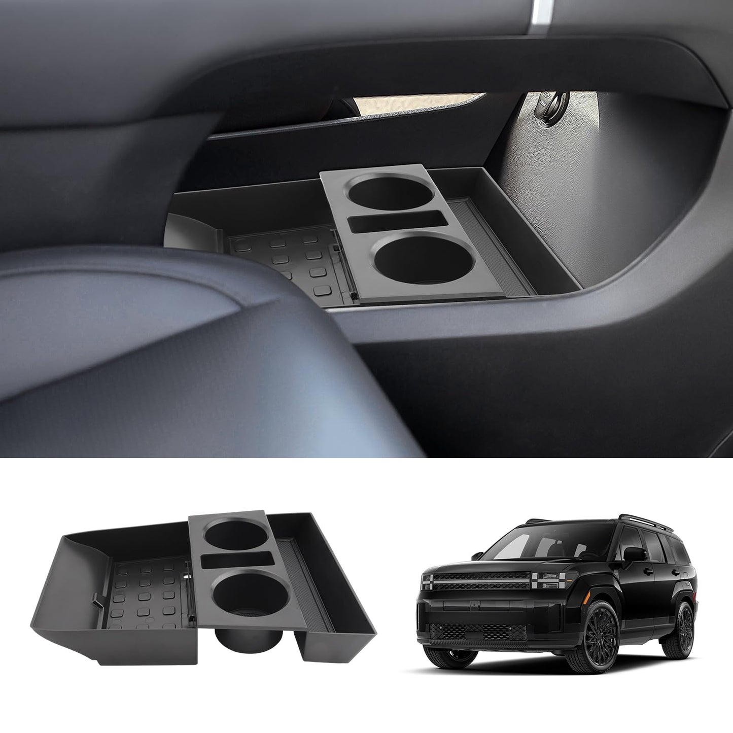 LUWU for 2022-2026 Rivian R1T/R1S Center Console Organizer Rivian Armrest Storage Armrest Organizer Insert Tray Rivian R1T/R1S Lower Console Organizer Storage Tray 2025 2026 Rivian R1T/R1S Accessories
