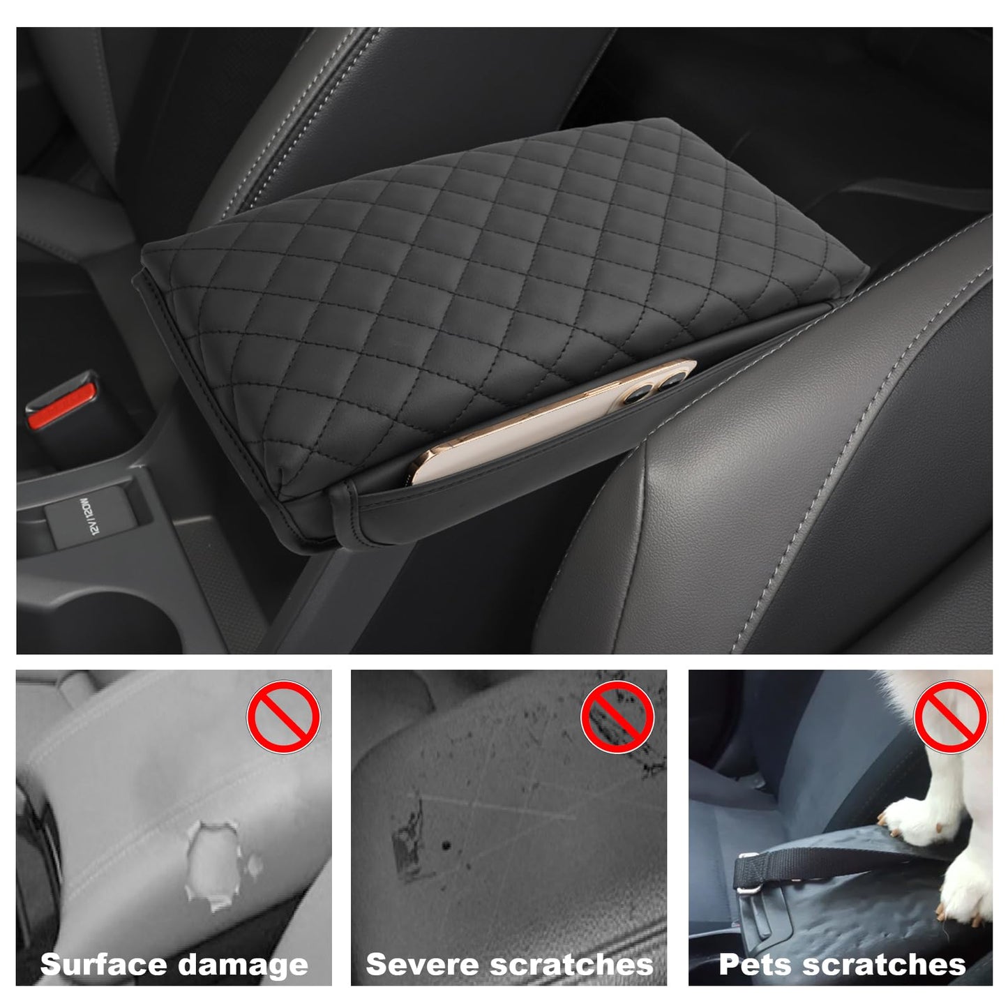 YEE PIN R1T Armrest Cover for Rivian R1T R1S Center Console Armrest Cover, for Rivian Center Cover with Side Pockets, for Rivian Armrest Cover for Rivian Arm Protector R1T R1S Accessories 2022-2025