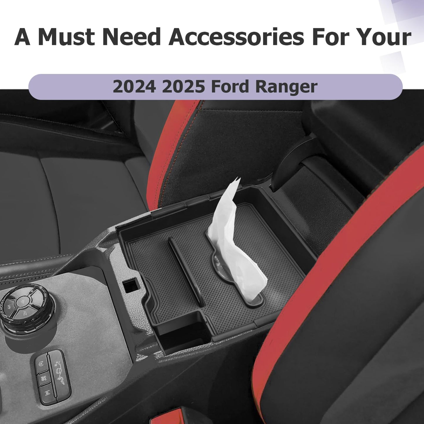 LUWU for 2022-2026 Rivian R1T/R1S Center Console Organizer Rivian Armrest Storage Armrest Organizer Insert Tray Rivian R1T/R1S Lower Console Organizer Storage Tray 2025 2026 Rivian R1T/R1S Accessories