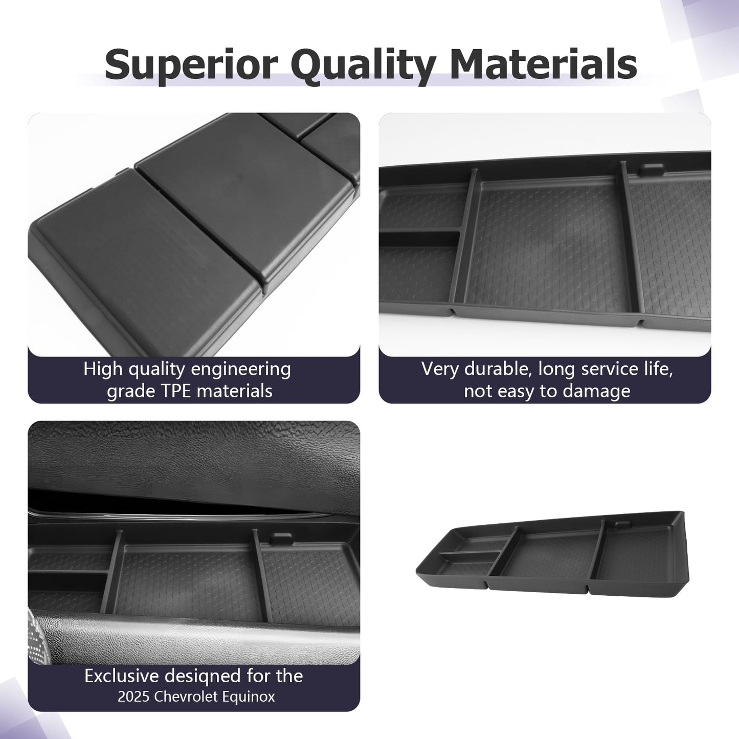 LUWU for 2022-2026 Rivian R1T/R1S Center Console Organizer Rivian Armrest Storage Armrest Organizer Insert Tray Rivian R1T/R1S Lower Console Organizer Storage Tray 2025 2026 Rivian R1T/R1S Accessories