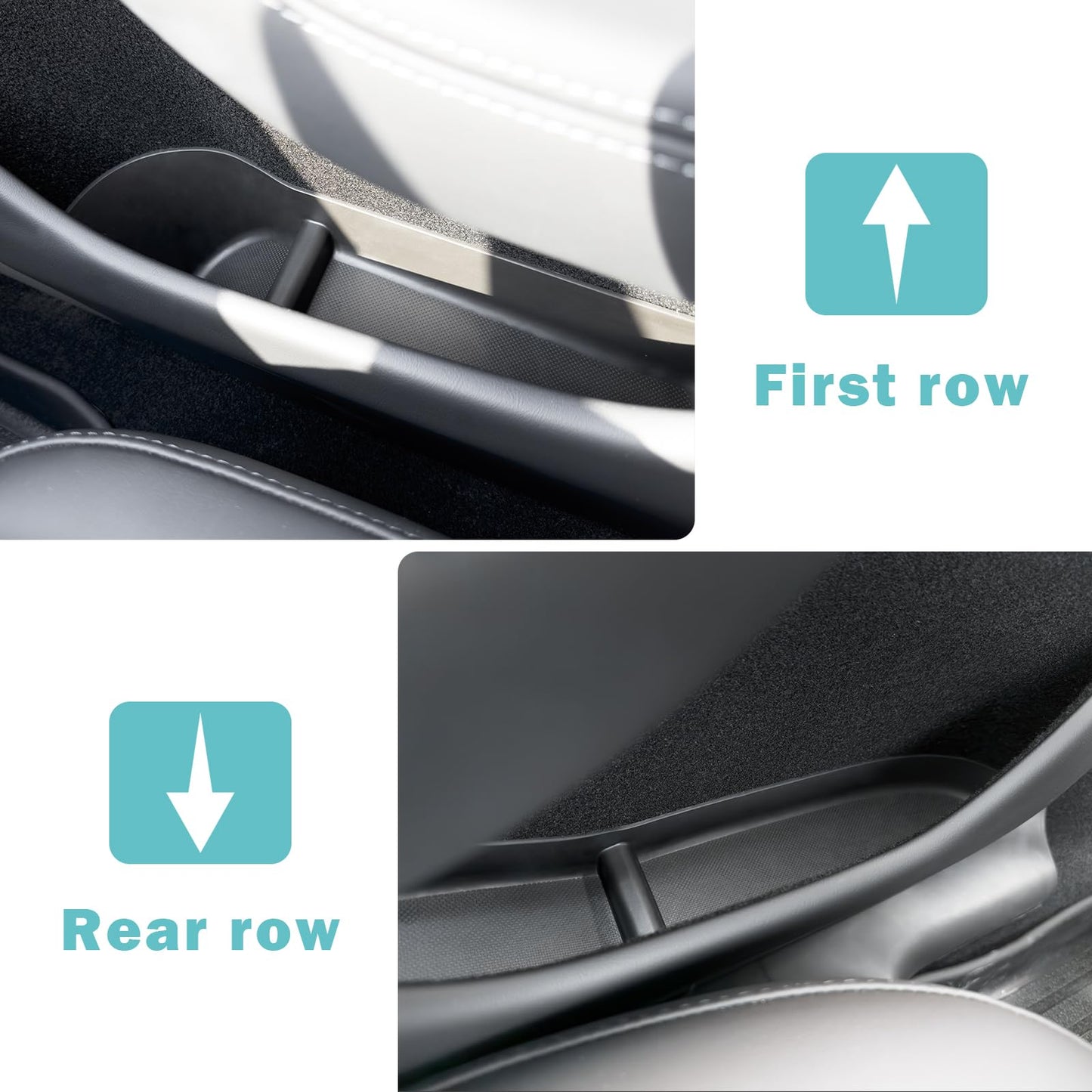 BestEvMod 4PCS Front & Rear Door Side Storage Organizer fit for Rivian R1T/R1S 2025 2026 Gen2 Interior Accessories Inner Door Handle Storage Box Insert Tray ABS Material Anti-Scratch