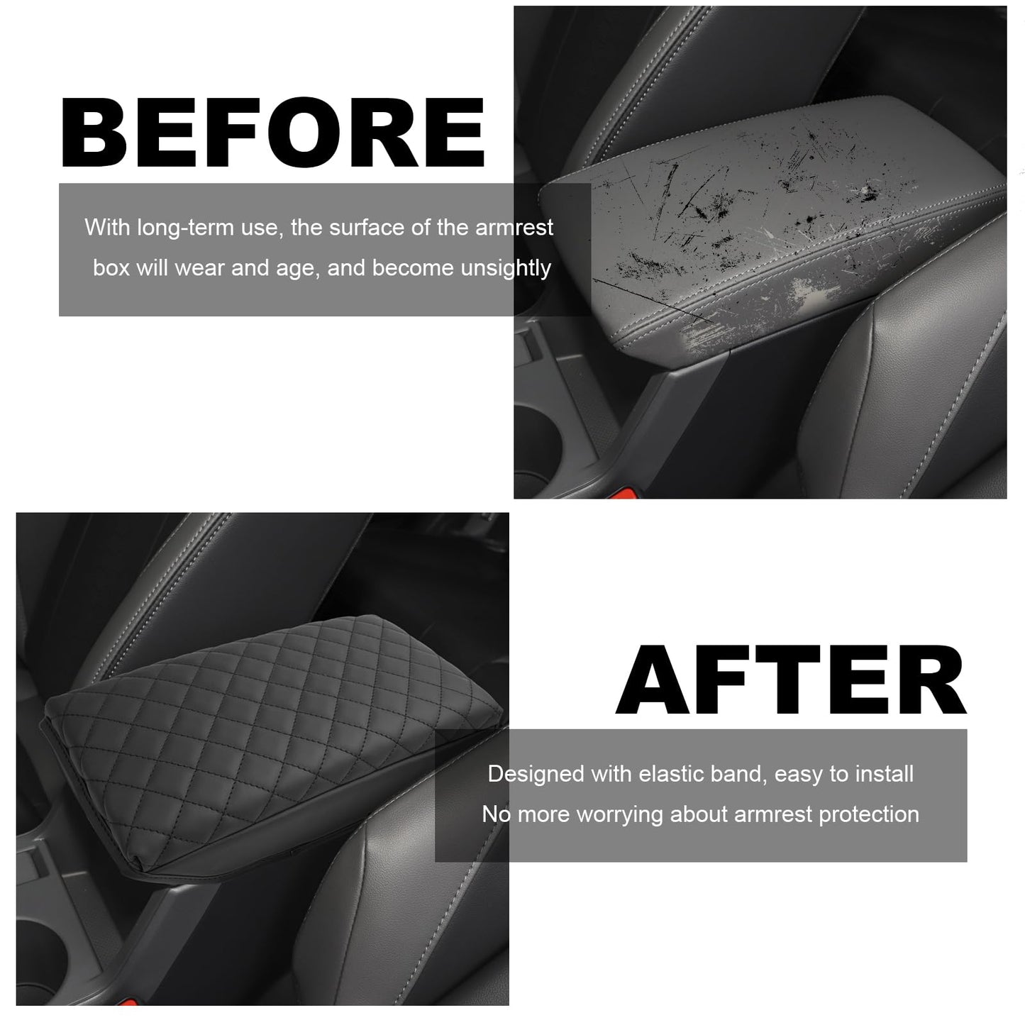 YEE PIN R1T Armrest Cover for Rivian R1T R1S Center Console Armrest Cover, for Rivian Center Cover with Side Pockets, for Rivian Armrest Cover for Rivian Arm Protector R1T R1S Accessories 2022-2025