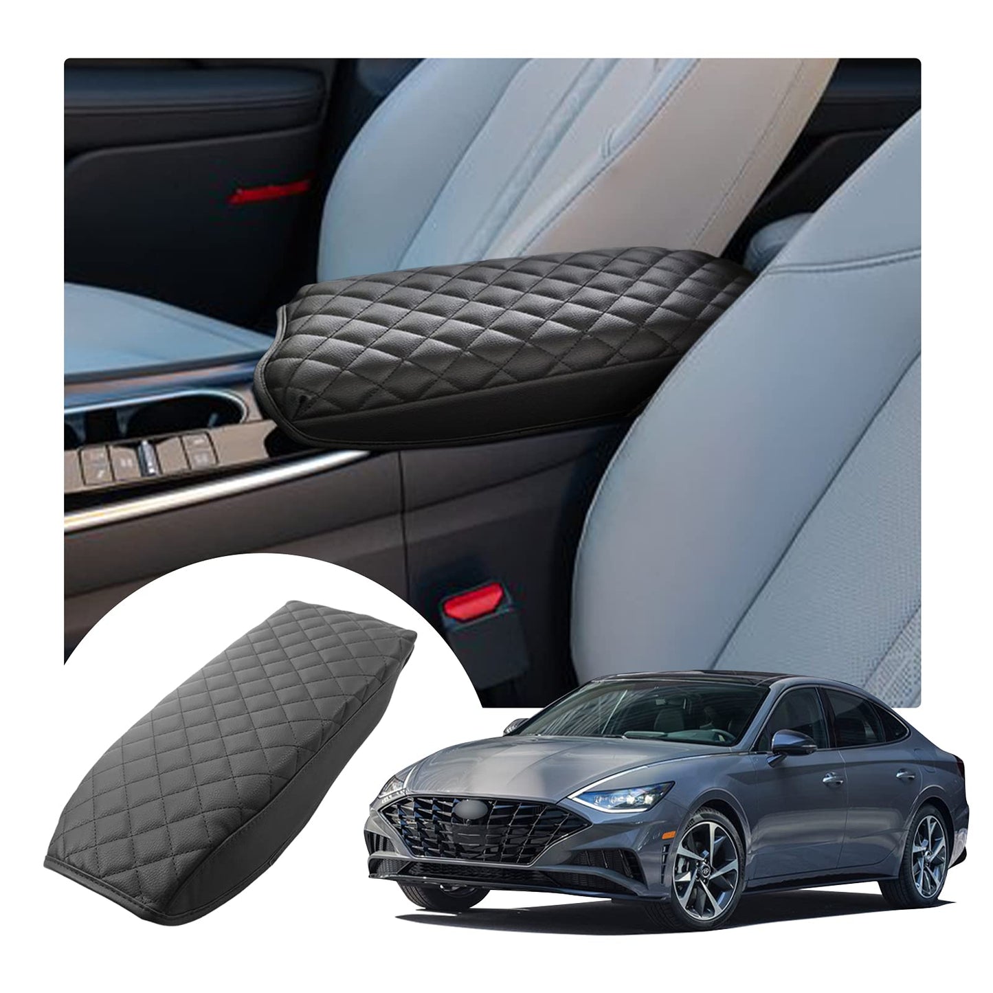 YEE PIN R1T Armrest Cover for Rivian R1T R1S Center Console Armrest Cover, for Rivian Center Cover with Side Pockets, for Rivian Armrest Cover for Rivian Arm Protector R1T R1S Accessories 2022-2025