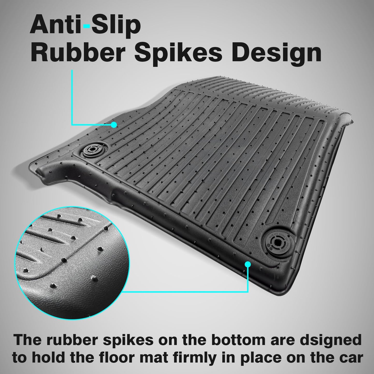 BestEvMod Compatible with Rivian R1S All Weather Cargo Liners Frunk Mat&Floor Liners&Trunk Mat Set Anti-Slip 3D Pattern TPE Waterproof Non-Slip 2022-2024 Accessories (R1S-Frunk+Floor+Trunk)