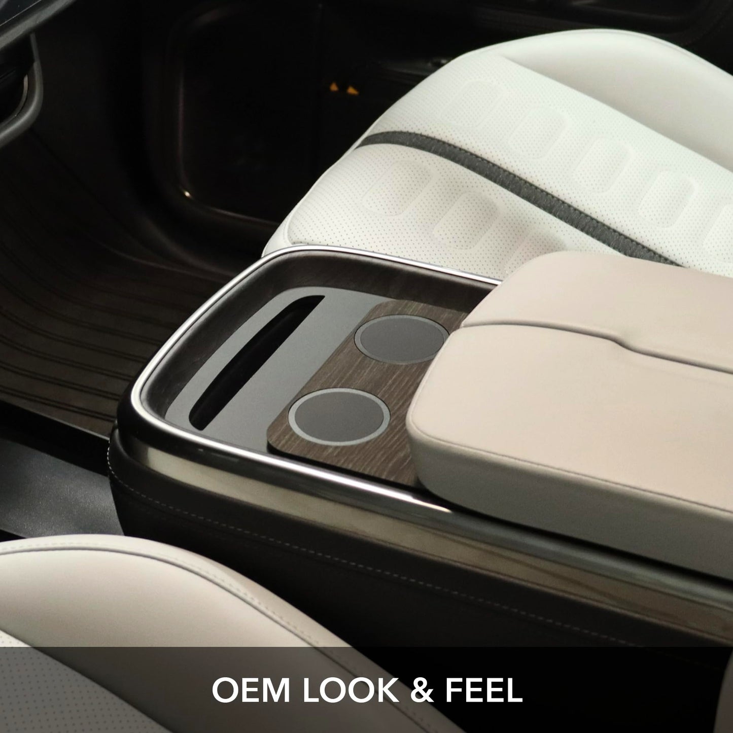 TWRAPS Dual Wireless Phone Charger for Rivian R1S & R1T, Magnetic Charging Pad, Compatible with MagSafe Cases & iPhone 17 Pro Max, 2021-2026 Center Console Mount Dock Accessories (Dark Ashwood Skin)