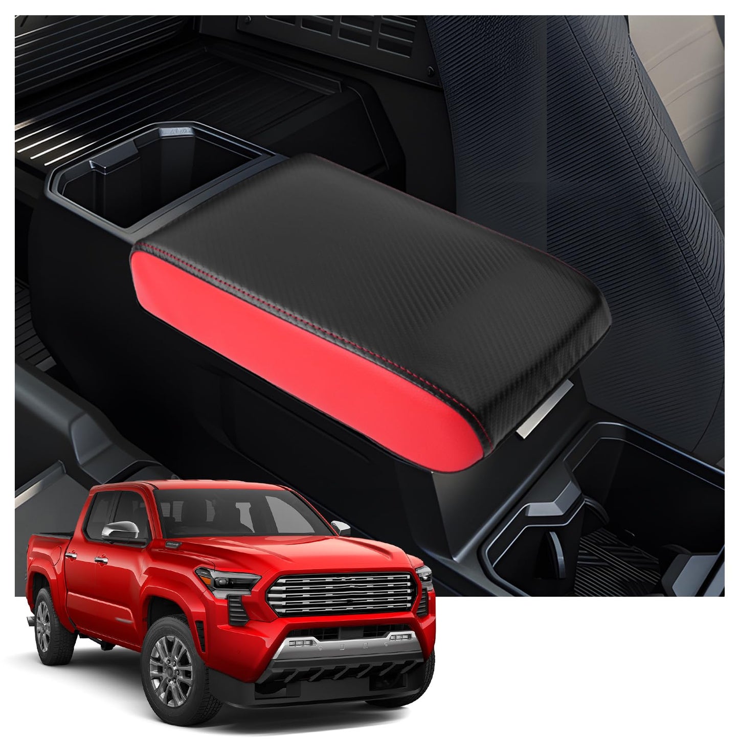 YEE PIN R1T Armrest Cover for Rivian R1T R1S Center Console Armrest Cover, for Rivian Center Cover with Side Pockets, for Rivian Armrest Cover for Rivian Arm Protector R1T R1S Accessories 2022-2025