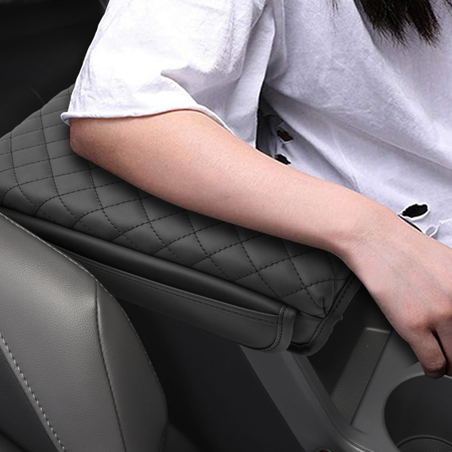 YEE PIN R1T Armrest Cover for Rivian R1T R1S Center Console Armrest Cover, for Rivian Center Cover with Side Pockets, for Rivian Armrest Cover for Rivian Arm Protector R1T R1S Accessories 2022-2025