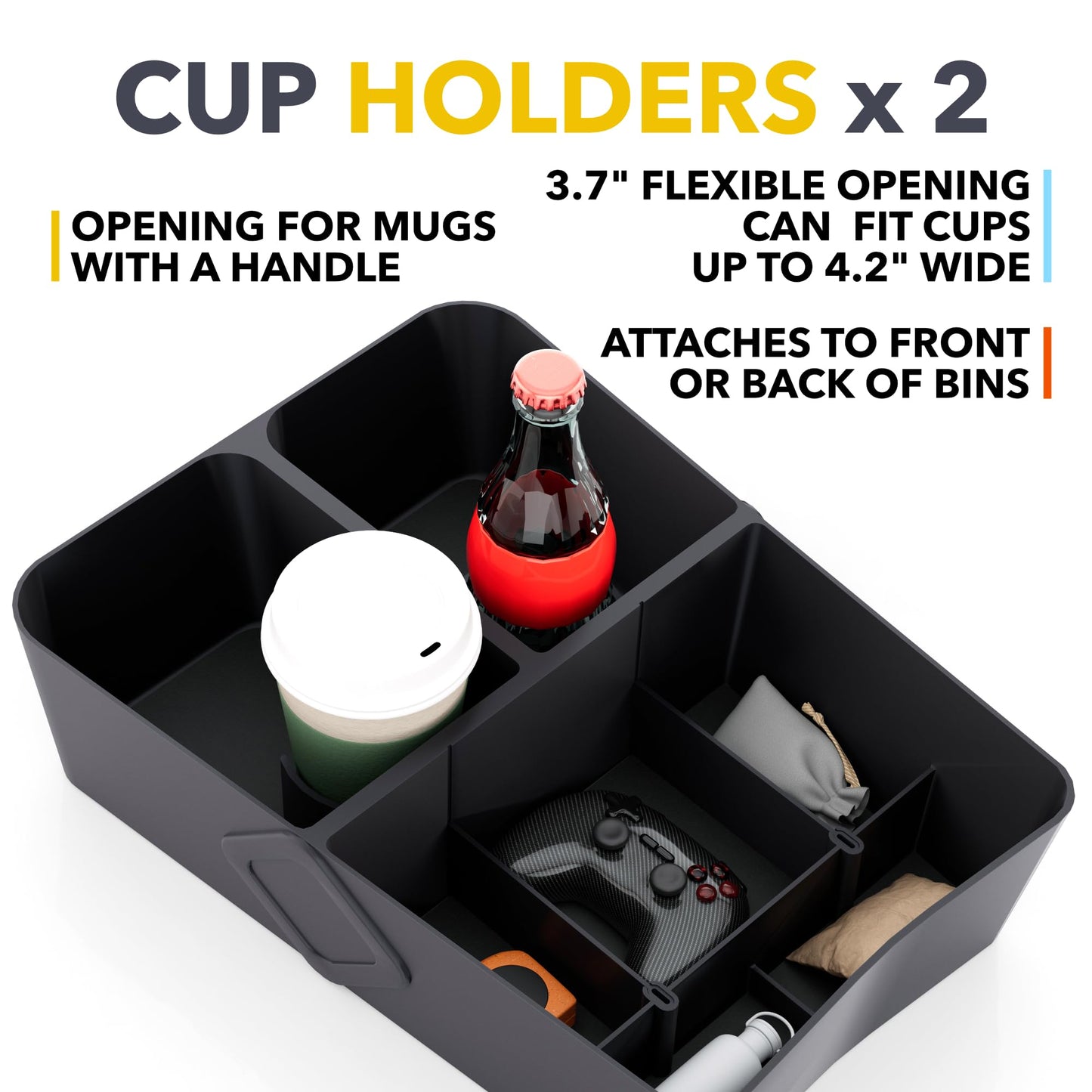 TWRAPS Floor Console Organizer for Rivian R1S & R1T 2021-2026, Lower Center Console Storage Tray Box Caddy with Premium Leather Liner Inserts, R1 Interior Accessory for Rivian