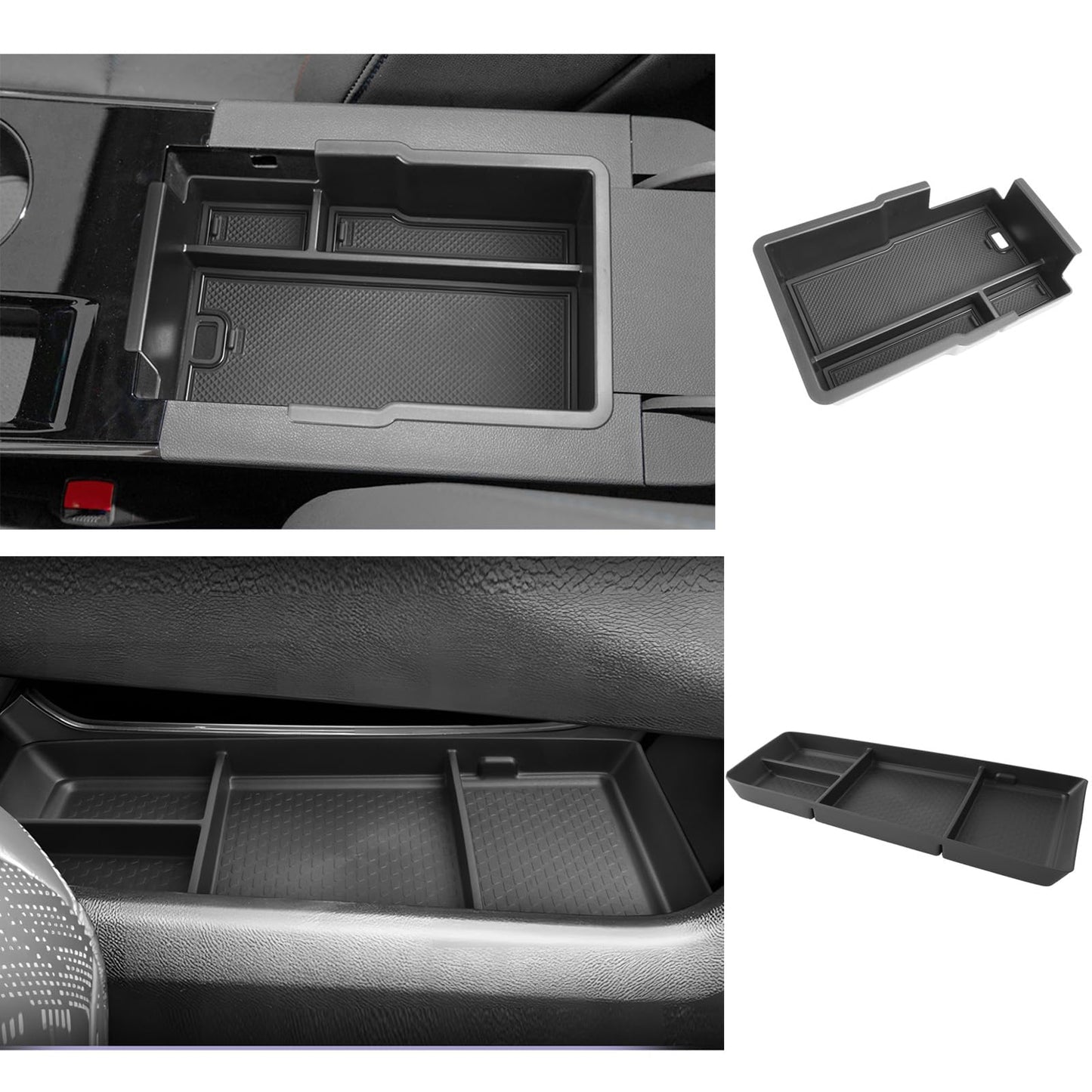 LUWU for 2022-2026 Rivian R1T/R1S Center Console Organizer Rivian Armrest Storage Armrest Organizer Insert Tray Rivian R1T/R1S Lower Console Organizer Storage Tray 2025 2026 Rivian R1T/R1S Accessories