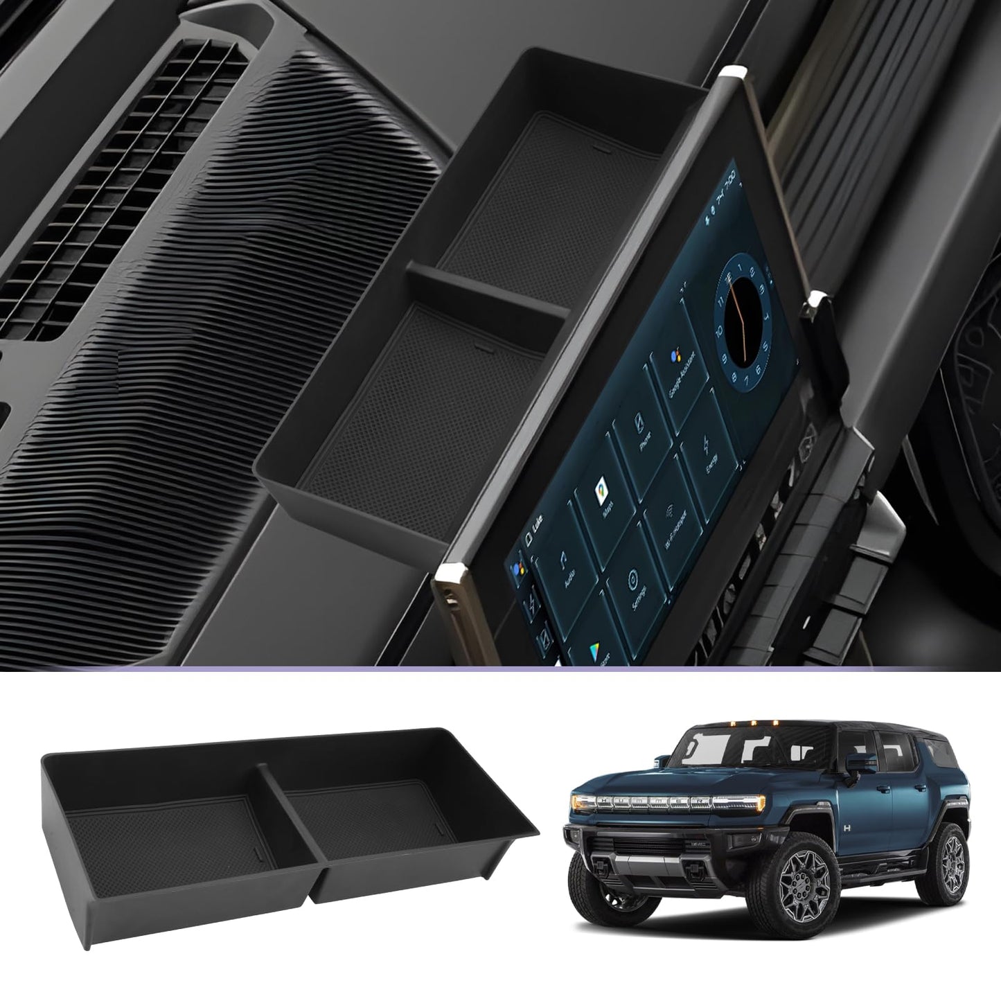 LUWU for 2022-2026 Rivian R1T/R1S Center Console Organizer Rivian Armrest Storage Armrest Organizer Insert Tray Rivian R1T/R1S Lower Console Organizer Storage Tray 2025 2026 Rivian R1T/R1S Accessories