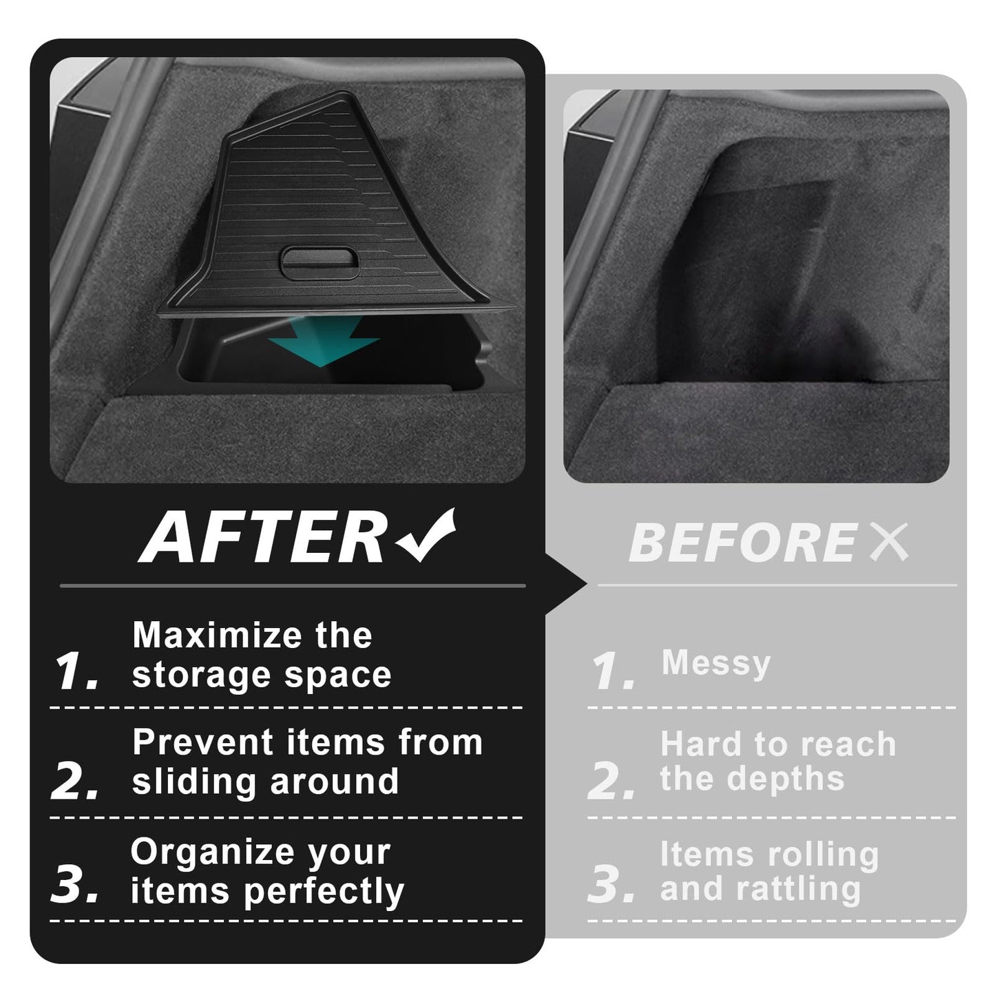 BestEvMod Compatible with Rivian R1T R1S Frunk Insulated Cooler Bag Waterproof Front Trunk Lower Deck Organizer Premium Leakproof Heavy Duty Bags with 3 Adjustable compartments 2022-2024 Accessories