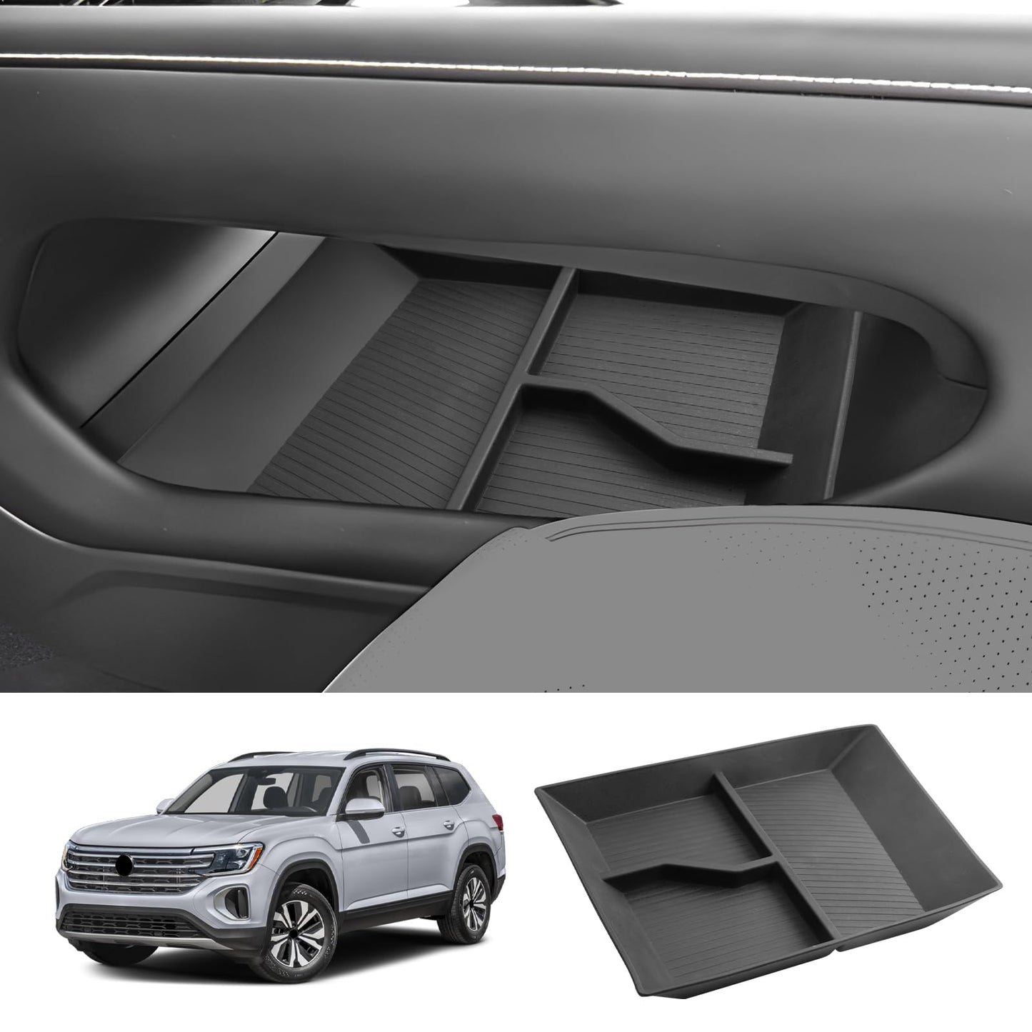 LUWU for 2022-2026 Rivian R1T/R1S Center Console Organizer Rivian Armrest Storage Armrest Organizer Insert Tray Rivian R1T/R1S Lower Console Organizer Storage Tray 2025 2026 Rivian R1T/R1S Accessories
