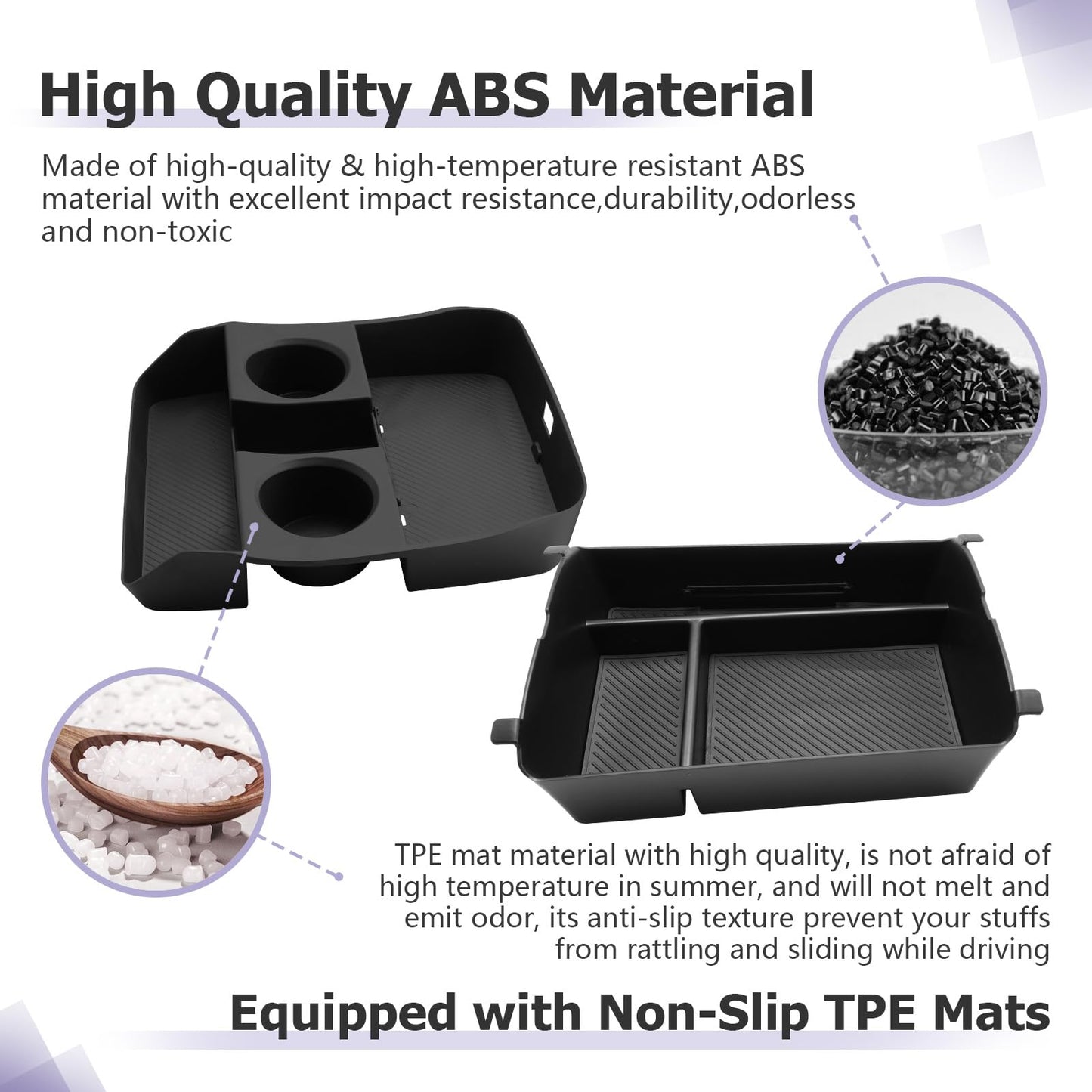 LUWU for 2022-2026 Rivian R1T/R1S Center Console Organizer Rivian Armrest Storage Armrest Organizer Insert Tray Rivian R1T/R1S Lower Console Organizer Storage Tray 2025 2026 Rivian R1T/R1S Accessories