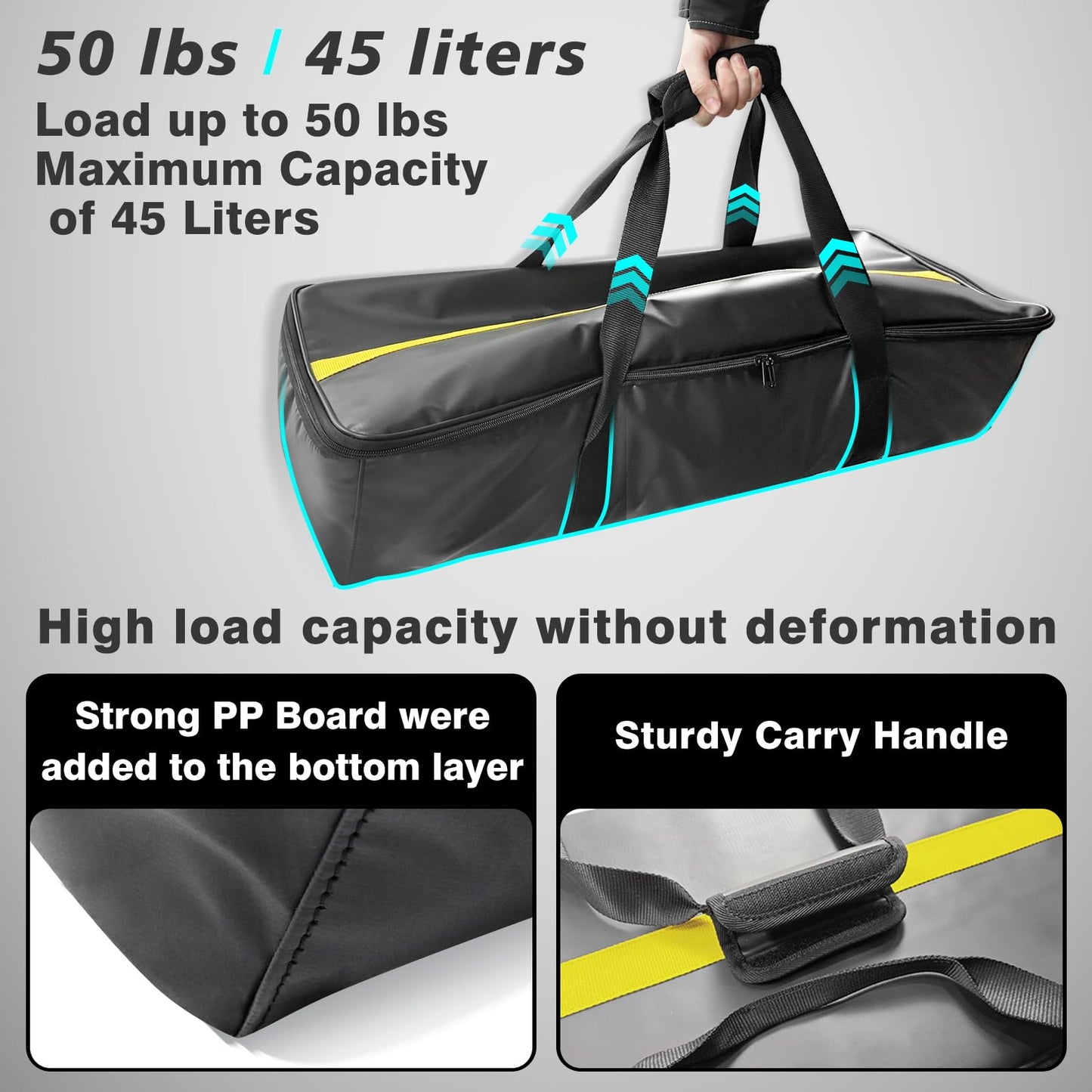 BestEvMod Compatible with Rivian R1T R1S Frunk Insulated Cooler Bag Waterproof Front Trunk Lower Deck Organizer Premium Leakproof Heavy Duty Bags with 3 Adjustable compartments 2022-2024 Accessories