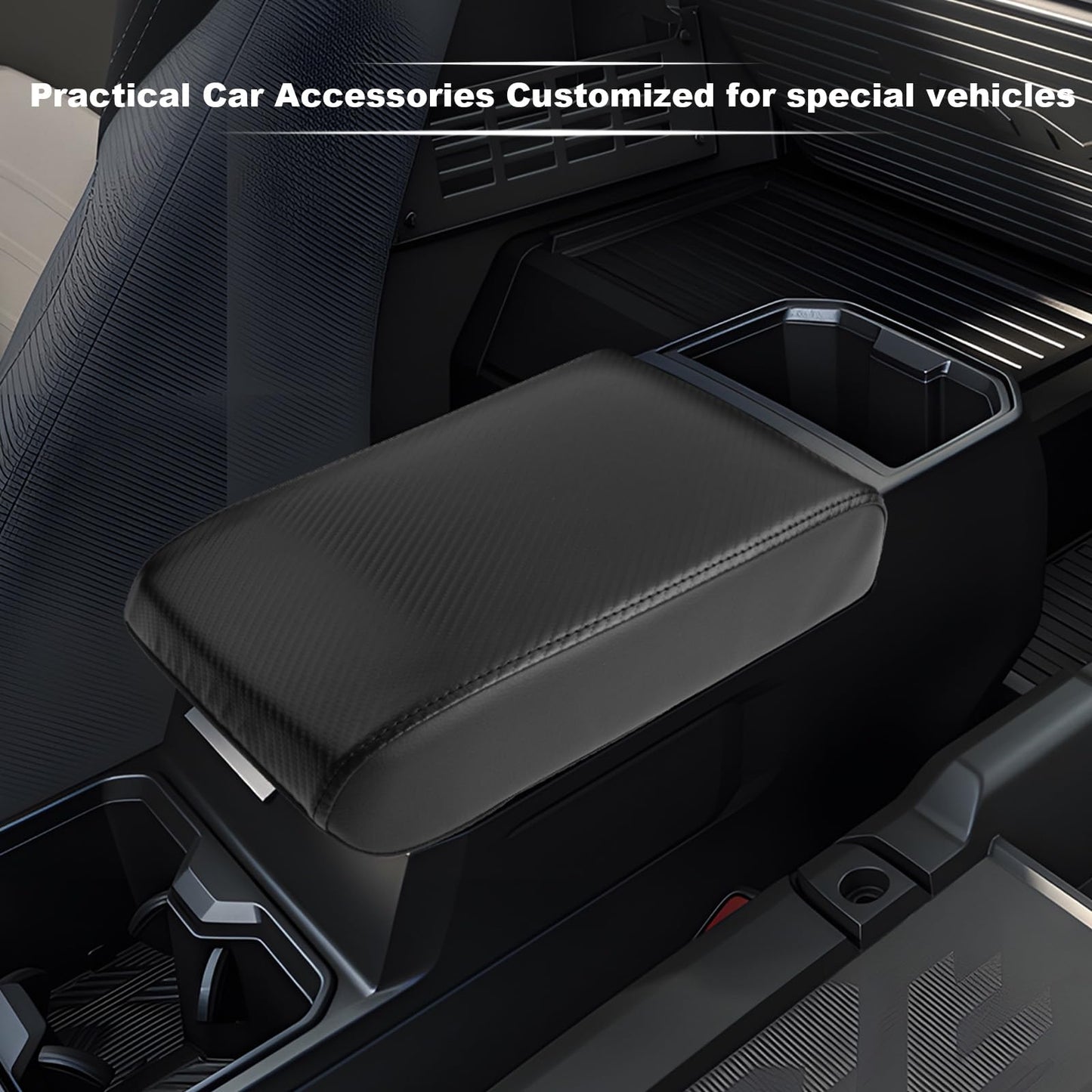 YEE PIN R1T Armrest Cover for Rivian R1T R1S Center Console Armrest Cover, for Rivian Center Cover with Side Pockets, for Rivian Armrest Cover for Rivian Arm Protector R1T R1S Accessories 2022-2025