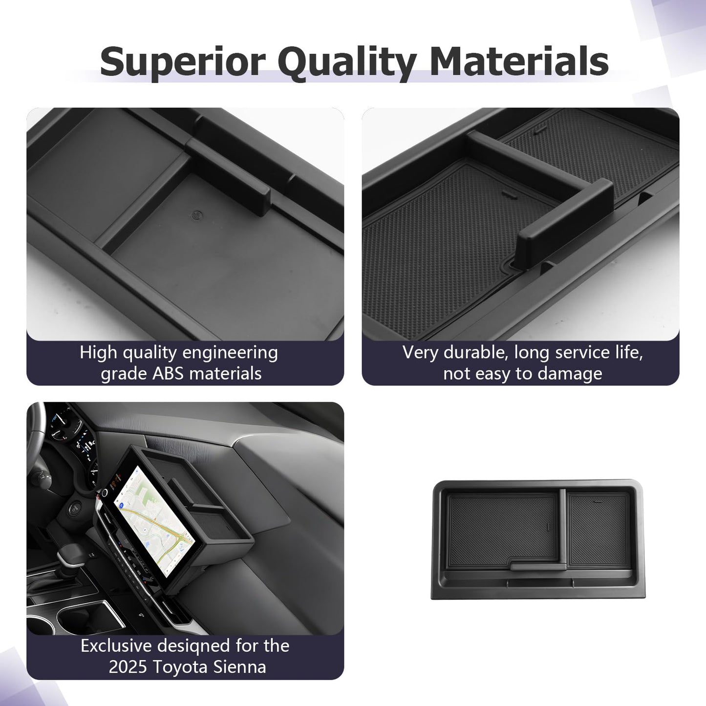 LUWU for 2022-2026 Rivian R1T/R1S Center Console Organizer Rivian Armrest Storage Armrest Organizer Insert Tray Rivian R1T/R1S Lower Console Organizer Storage Tray 2025 2026 Rivian R1T/R1S Accessories