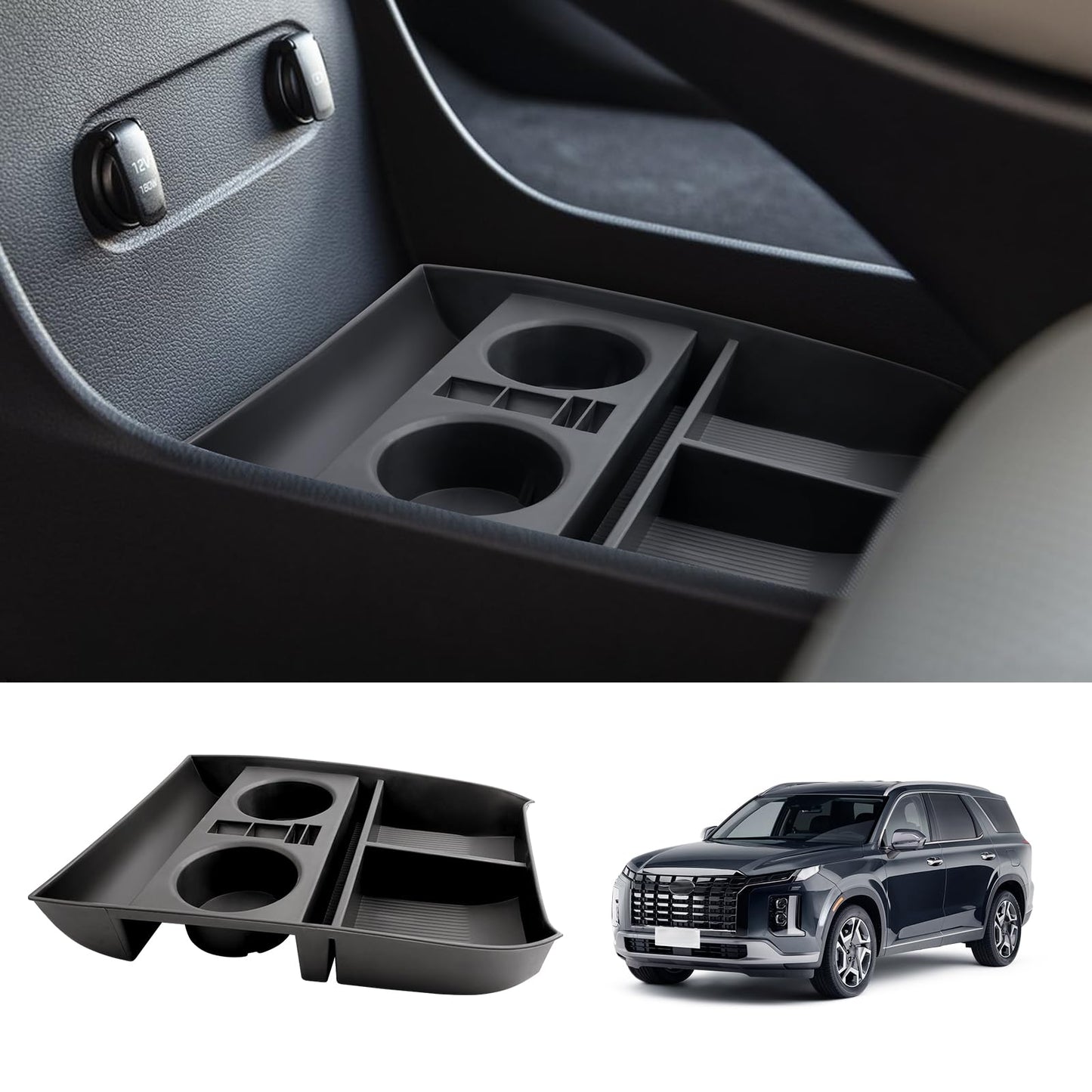 LUWU for 2022-2026 Rivian R1T/R1S Center Console Organizer Rivian Armrest Storage Armrest Organizer Insert Tray Rivian R1T/R1S Lower Console Organizer Storage Tray 2025 2026 Rivian R1T/R1S Accessories