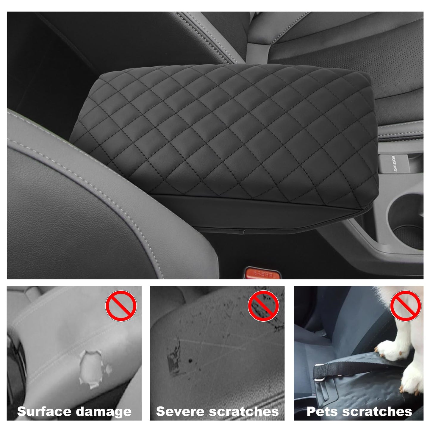 YEE PIN R1T Armrest Cover for Rivian R1T R1S Center Console Armrest Cover, for Rivian Center Cover with Side Pockets, for Rivian Armrest Cover for Rivian Arm Protector R1T R1S Accessories 2022-2025