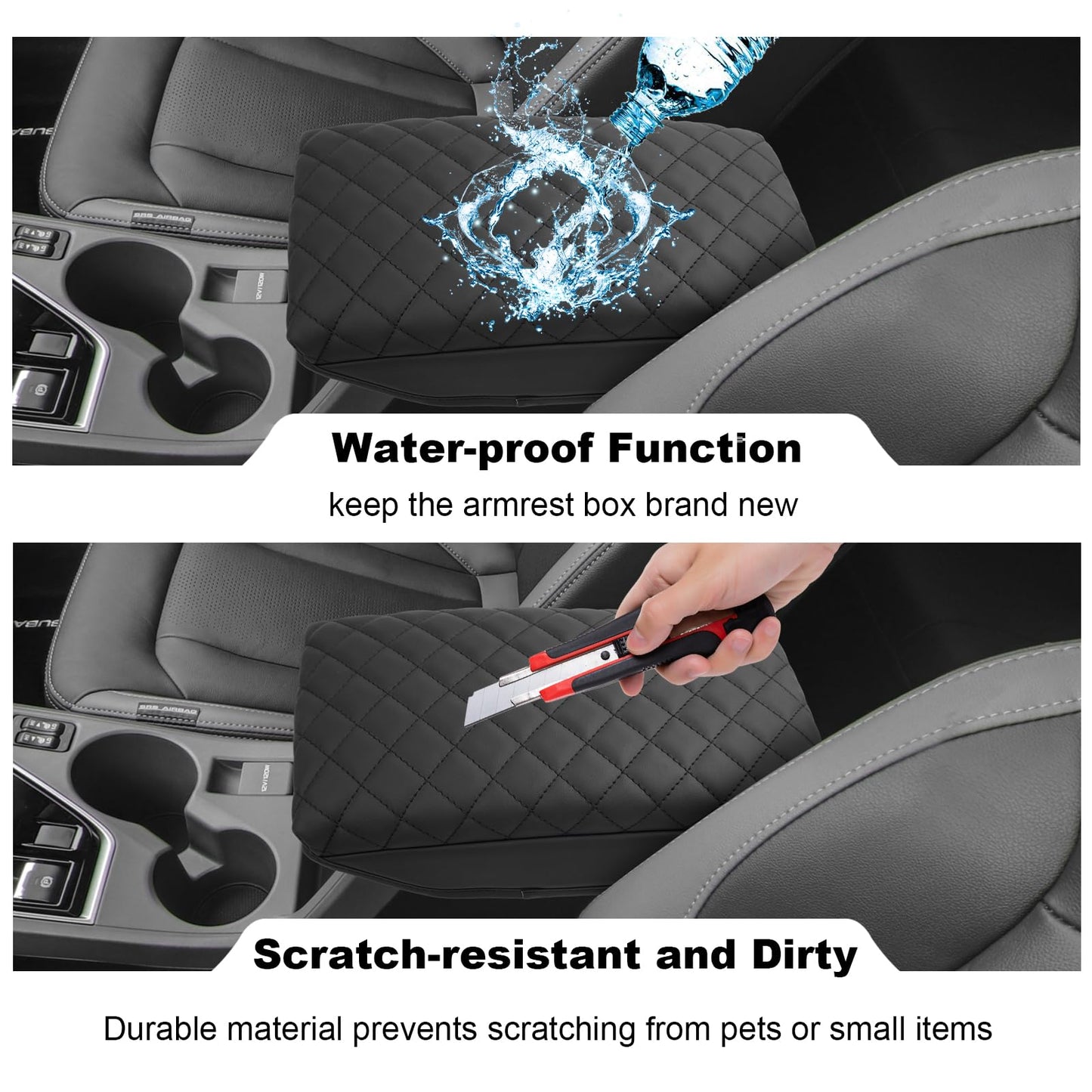 YEE PIN R1T Armrest Cover for Rivian R1T R1S Center Console Armrest Cover, for Rivian Center Cover with Side Pockets, for Rivian Armrest Cover for Rivian Arm Protector R1T R1S Accessories 2022-2025