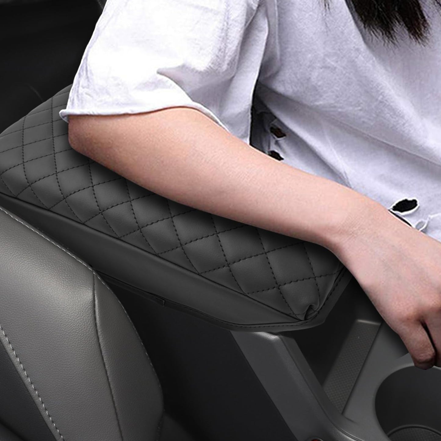YEE PIN R1T Armrest Cover for Rivian R1T R1S Center Console Armrest Cover, for Rivian Center Cover with Side Pockets, for Rivian Armrest Cover for Rivian Arm Protector R1T R1S Accessories 2022-2025
