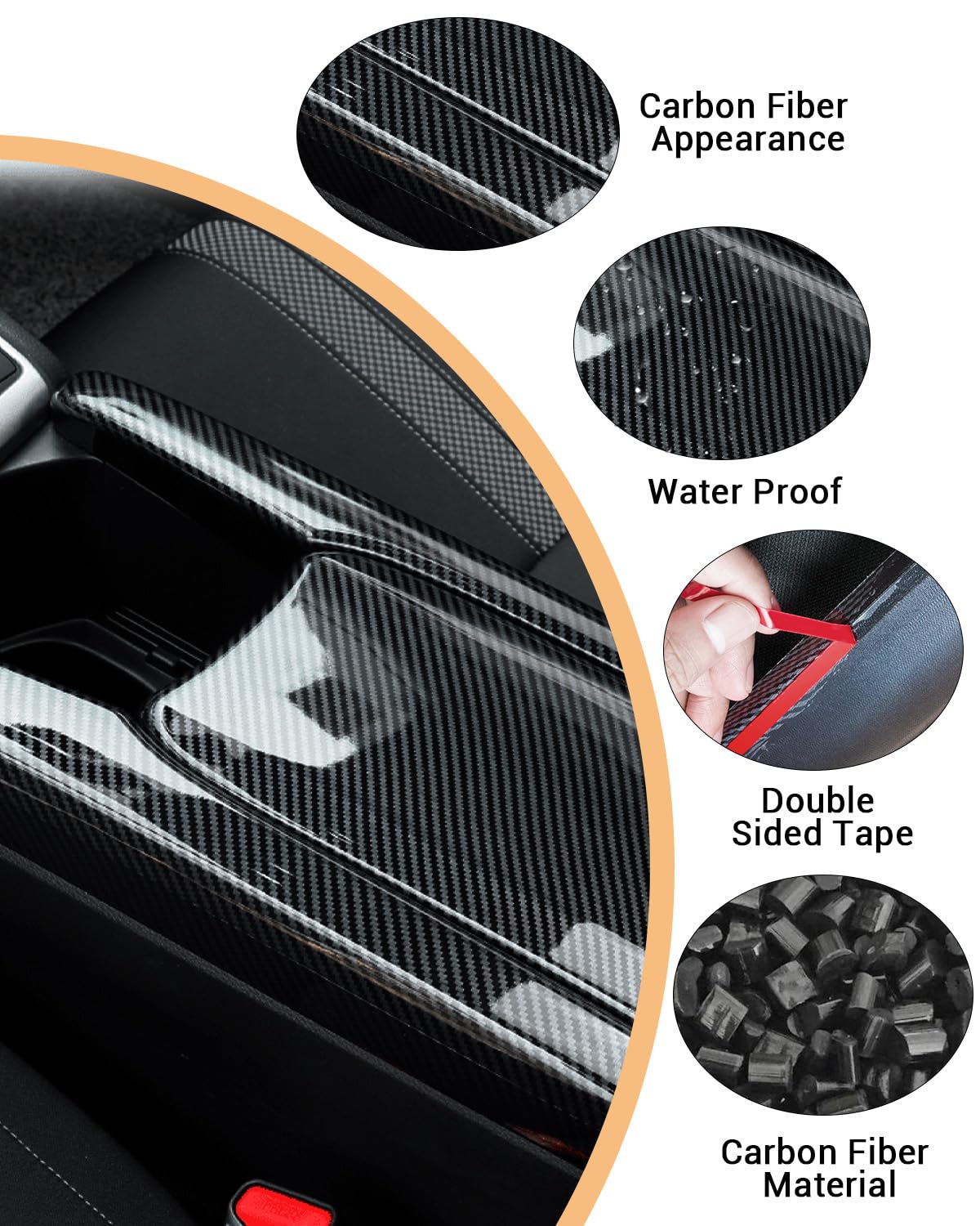 YEE PIN R1T Armrest Cover for Rivian R1T R1S Center Console Armrest Cover, for Rivian Center Cover with Side Pockets, for Rivian Armrest Cover for Rivian Arm Protector R1T R1S Accessories 2022-2025