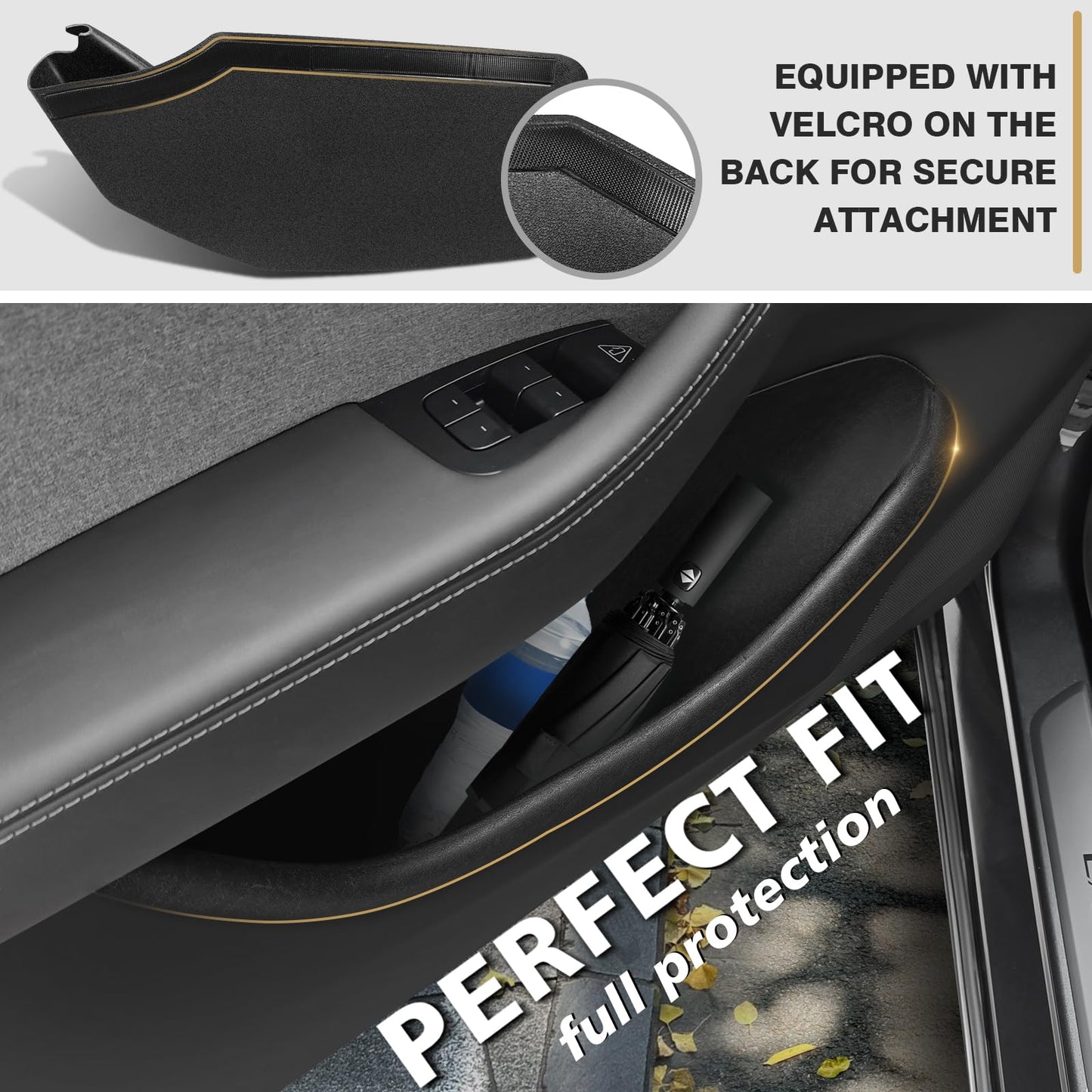 BestEvMod 4PCS Front & Rear Door Side Storage Organizer fit for Rivian R1T/R1S 2025 2026 Gen2 Interior Accessories Inner Door Handle Storage Box Insert Tray ABS Material Anti-Scratch