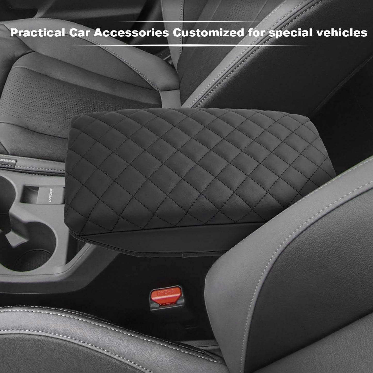 YEE PIN R1T Armrest Cover for Rivian R1T R1S Center Console Armrest Cover, for Rivian Center Cover with Side Pockets, for Rivian Armrest Cover for Rivian Arm Protector R1T R1S Accessories 2022-2025