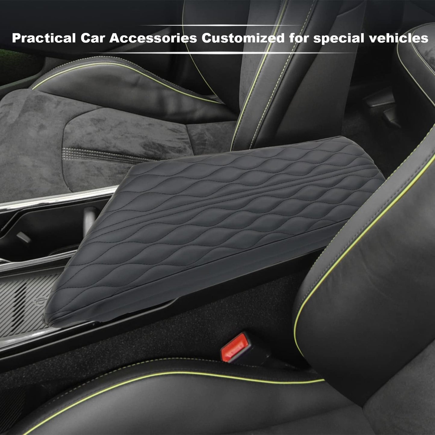 YEE PIN R1T Armrest Cover for Rivian R1T R1S Center Console Armrest Cover, for Rivian Center Cover with Side Pockets, for Rivian Armrest Cover for Rivian Arm Protector R1T R1S Accessories 2022-2025