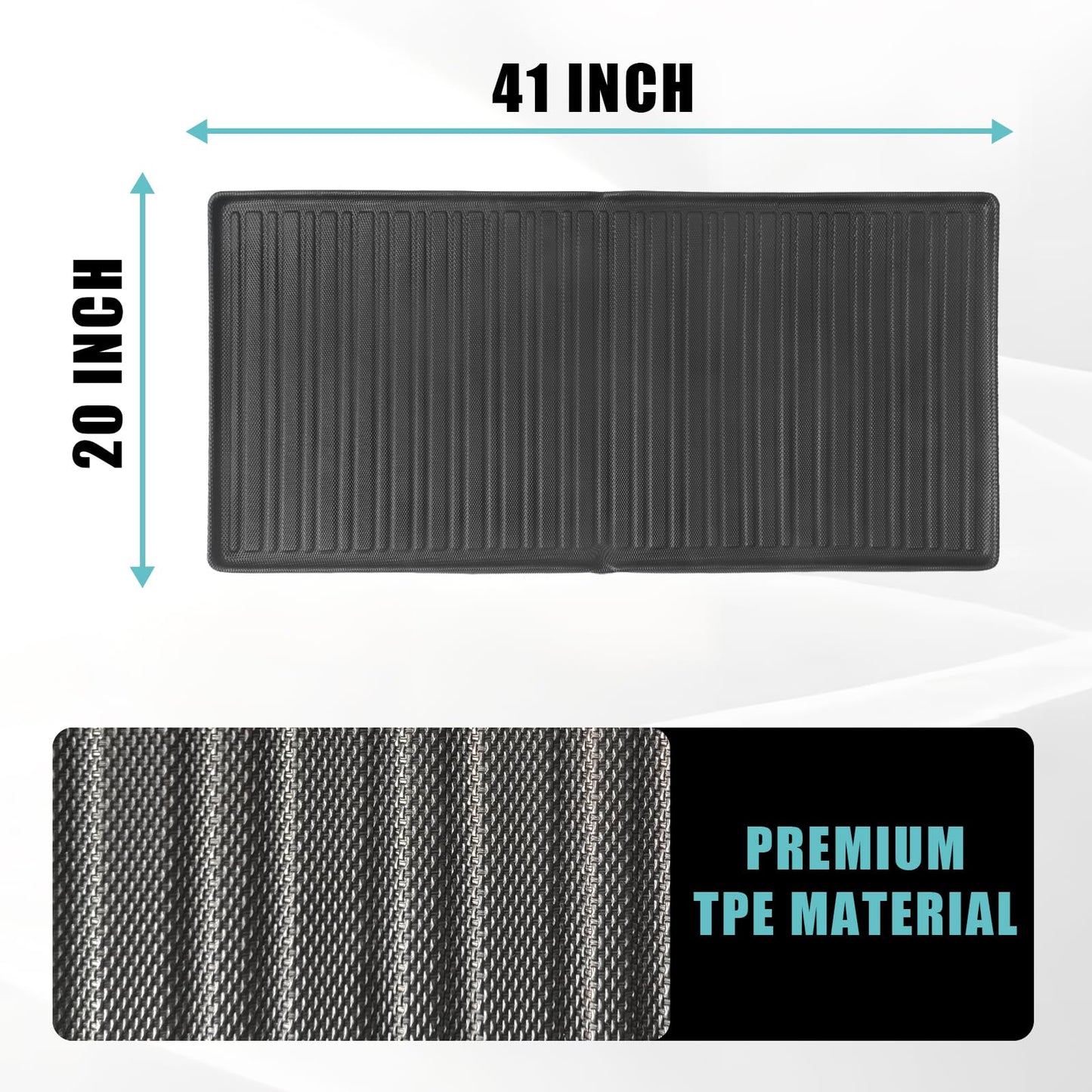 BestEvMod for Rivian R1S All Weather Trunk Mat Protection Accessories, 3D Cargo Liner TPE Material Compatible with Rivian R1S 2022-2025 2026 Interior Accessories