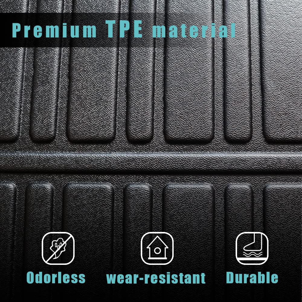 BestEvMod for Rivian R1S All Weather Trunk Mat Protection Accessories, 3D Cargo Liner TPE Material Compatible with Rivian R1S 2022-2025 2026 Interior Accessories