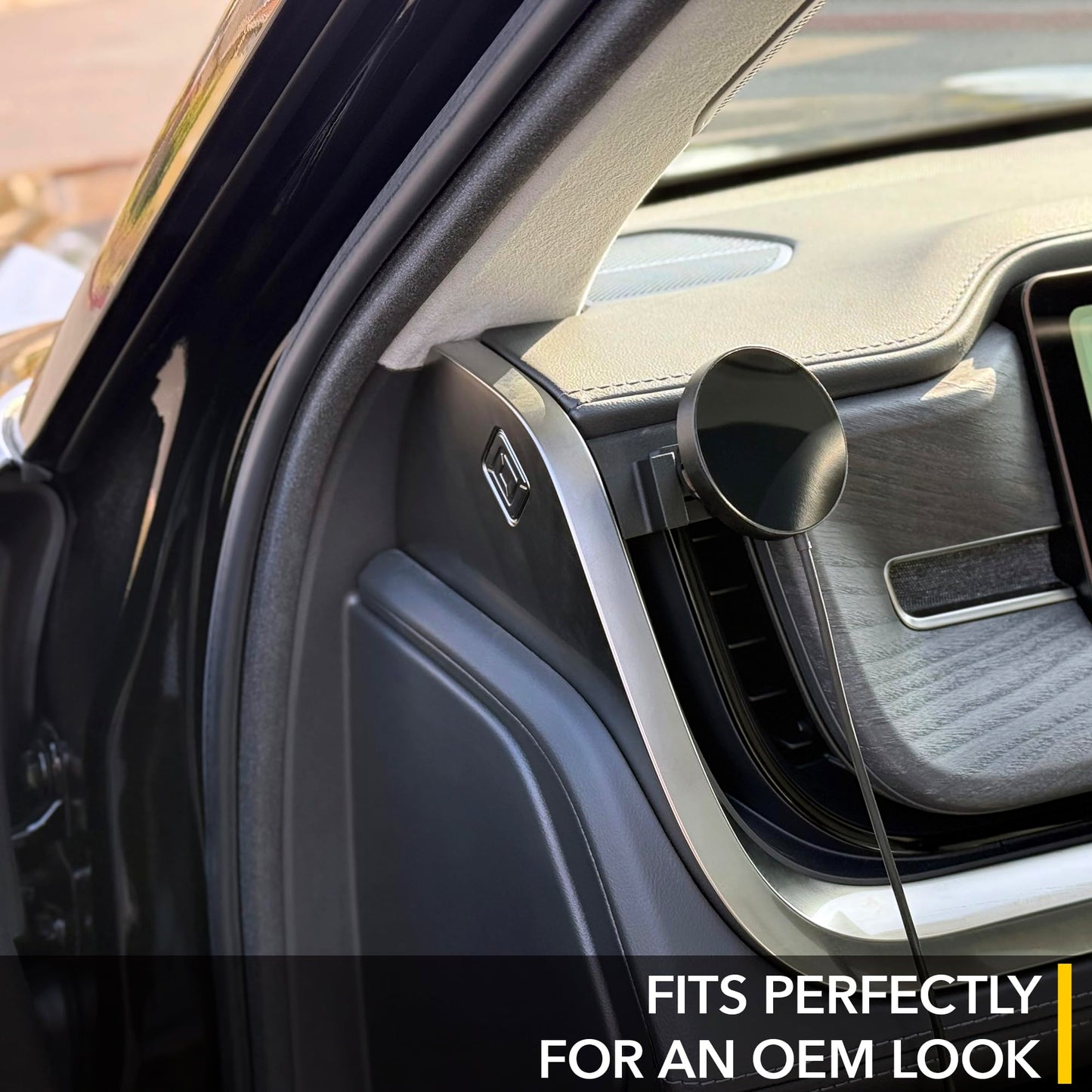 TWRAPS Dashboard Phone Holder (Magnetic Charger) for Rivian R1S & R1T, Compatible with iPhone and Android Cases, No Glue or Screws Anchors on Dash AC Vents, R1 2021-2026 SUV & Truck Accessories