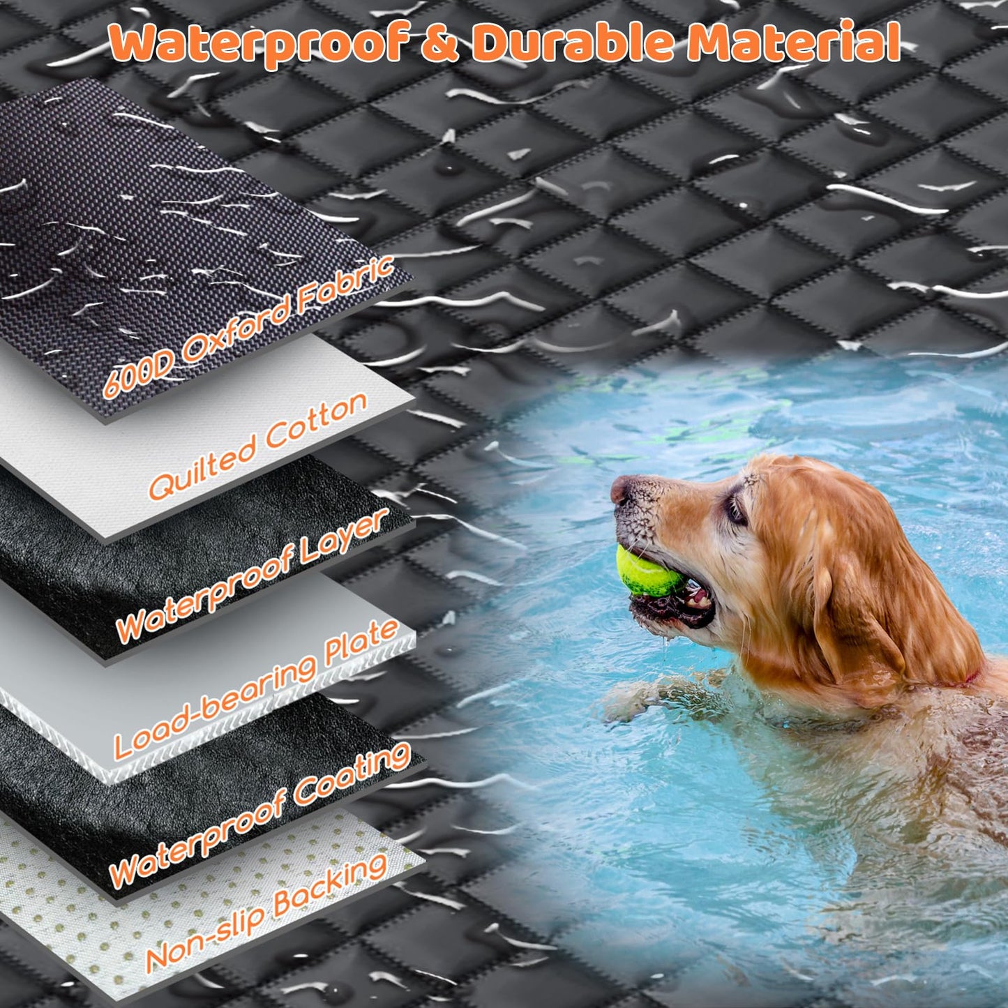 URPOWER Dog Car Seat Cover for Pets 100% Waterproof Seat Cover Hammock 600D Heavy Duty Scratch Proof Nonslip Durable Soft Back Seat Covers for Cars Trucks and SUVs