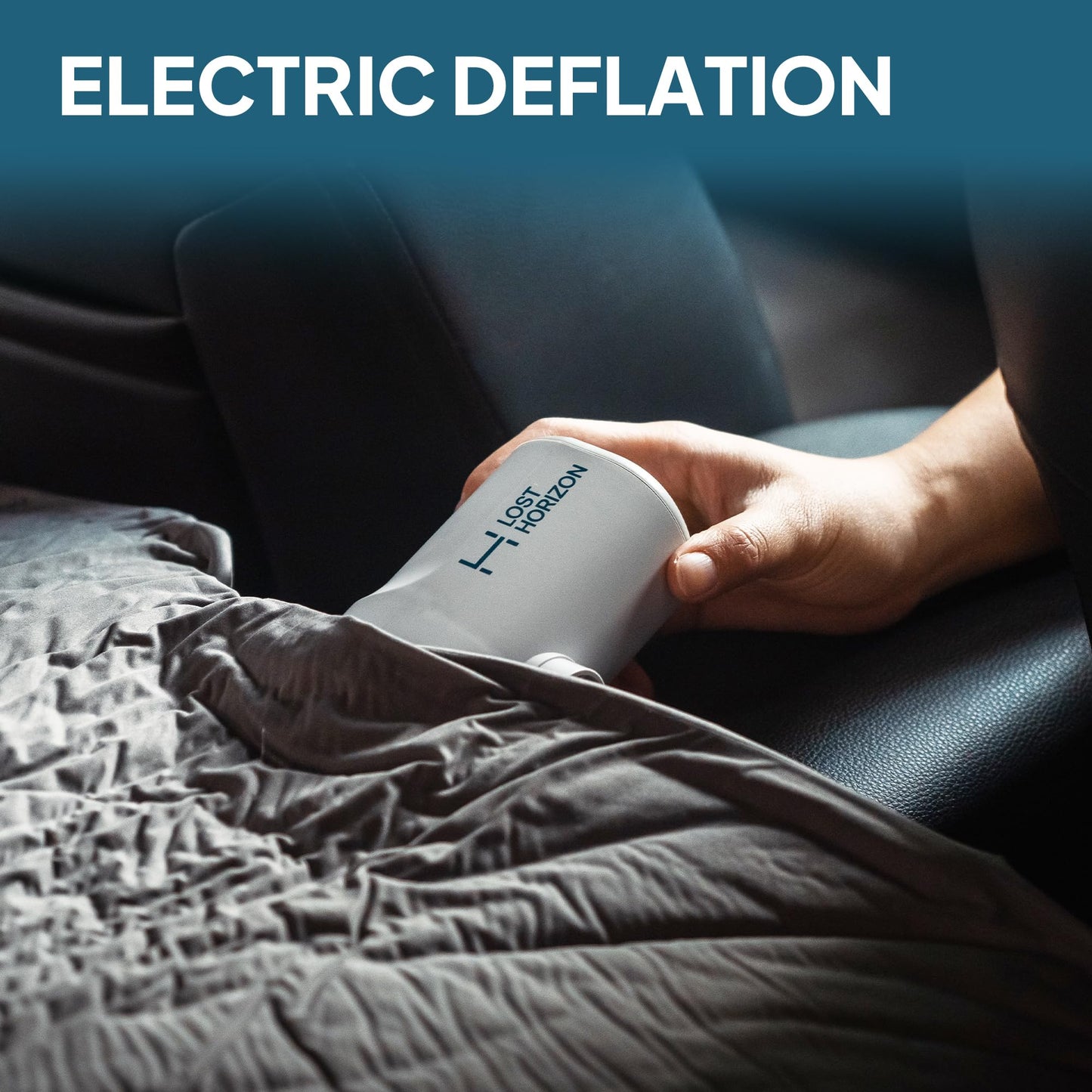 LOSTHORIZON Camping Air Mattress with Foam for Rivian R1S, Self Inflating Sleeping Pad with Air Pump, 4.5" Thick, R-Value 13