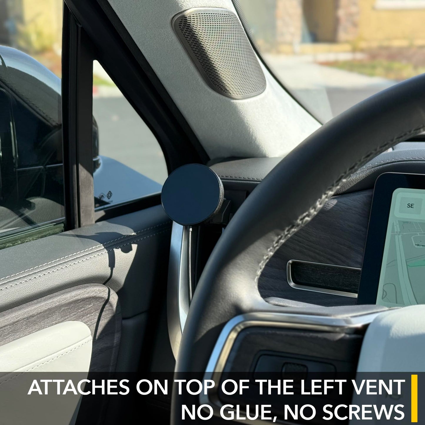 TWRAPS Dashboard Phone Holder (Magnetic Charger) for Rivian R1S & R1T, Compatible with iPhone and Android Cases, No Glue or Screws Anchors on Dash AC Vents, R1 2021-2026 SUV & Truck Accessories