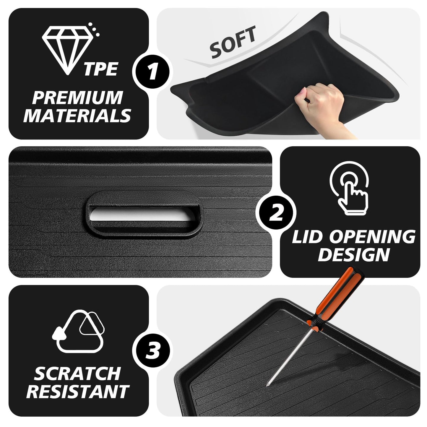 BestEvMod Compatible with Rivian R1T R1S Frunk Insulated Cooler Bag Waterproof Front Trunk Lower Deck Organizer Premium Leakproof Heavy Duty Bags with 3 Adjustable compartments 2022-2024 Accessories