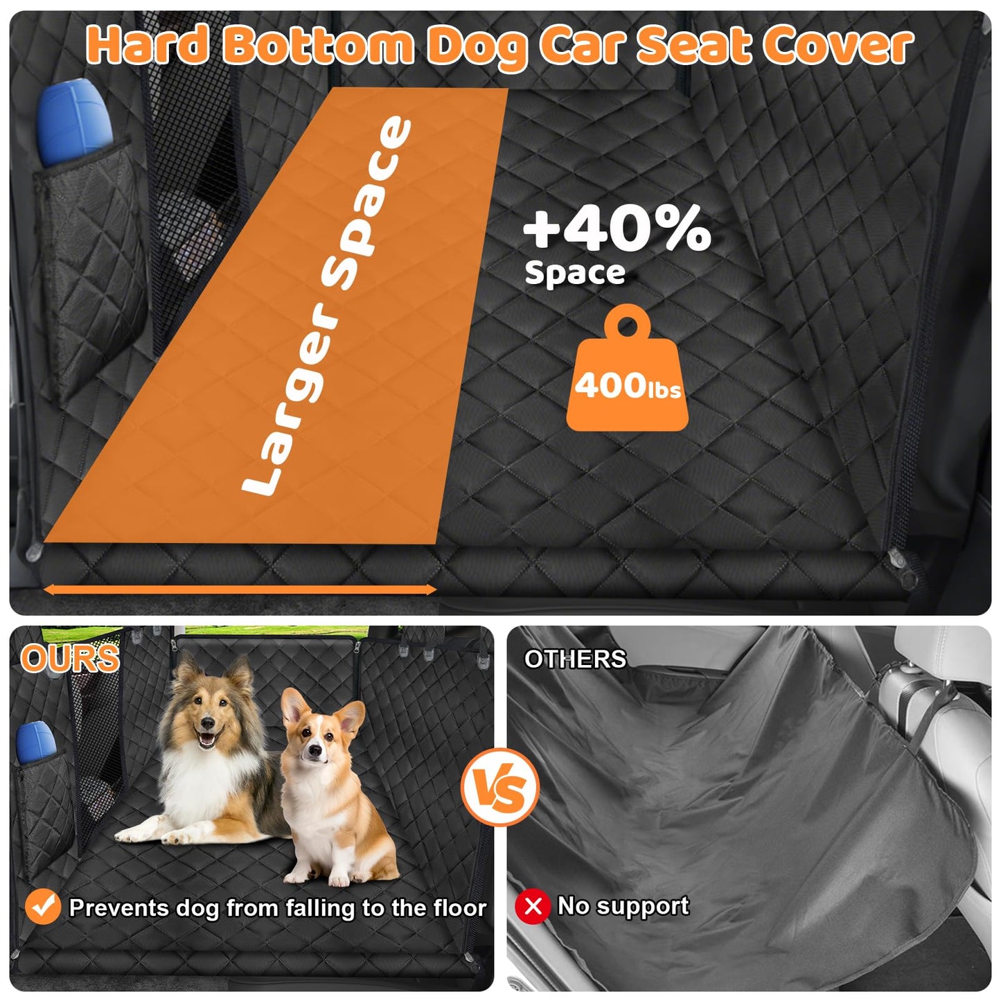 URPOWER Dog Car Seat Cover for Pets 100% Waterproof Seat Cover Hammock 600D Heavy Duty Scratch Proof Nonslip Durable Soft Back Seat Covers for Cars Trucks and SUVs