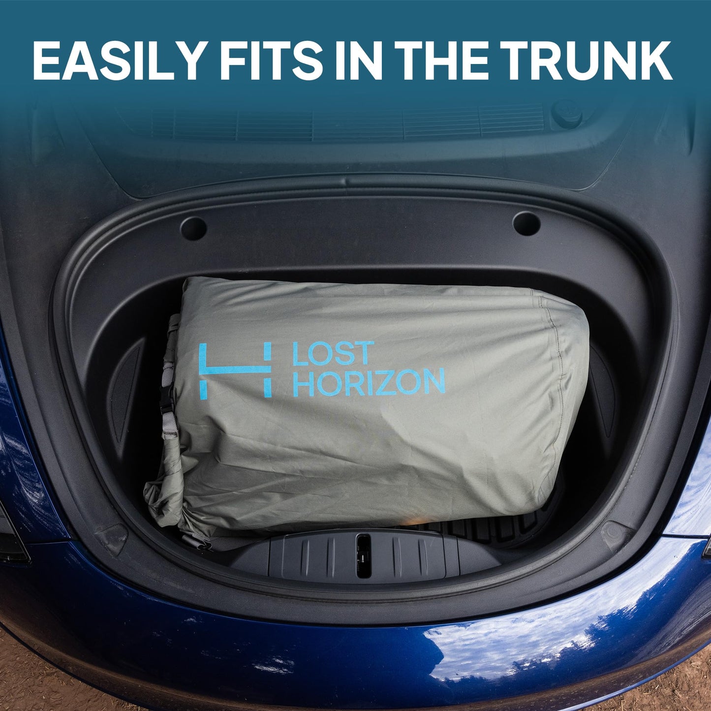 LOSTHORIZON Camping Air Mattress with Foam for Rivian R1S, Self Inflating Sleeping Pad with Air Pump, 4.5" Thick, R-Value 13