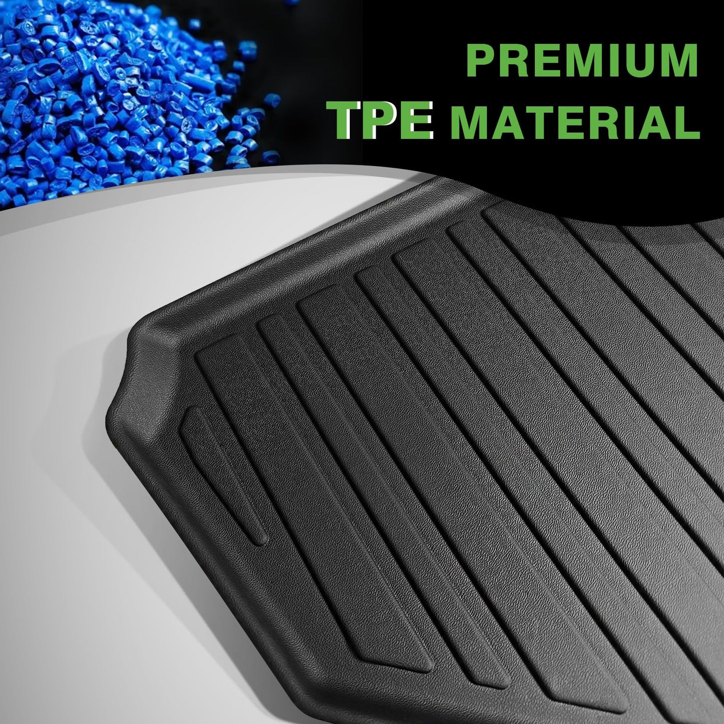 BestEvMod for Rivian R1S All Weather Trunk Mat Protection Accessories, 3D Cargo Liner TPE Material Compatible with Rivian R1S 2022-2025 2026 Interior Accessories