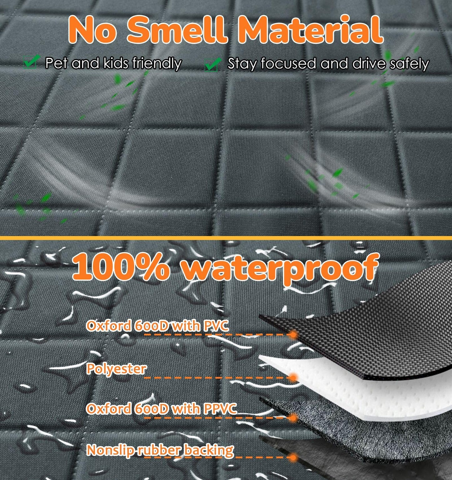 URPOWER Dog Car Seat Cover for Pets 100% Waterproof Seat Cover Hammock 600D Heavy Duty Scratch Proof Nonslip Durable Soft Back Seat Covers for Cars Trucks and SUVs