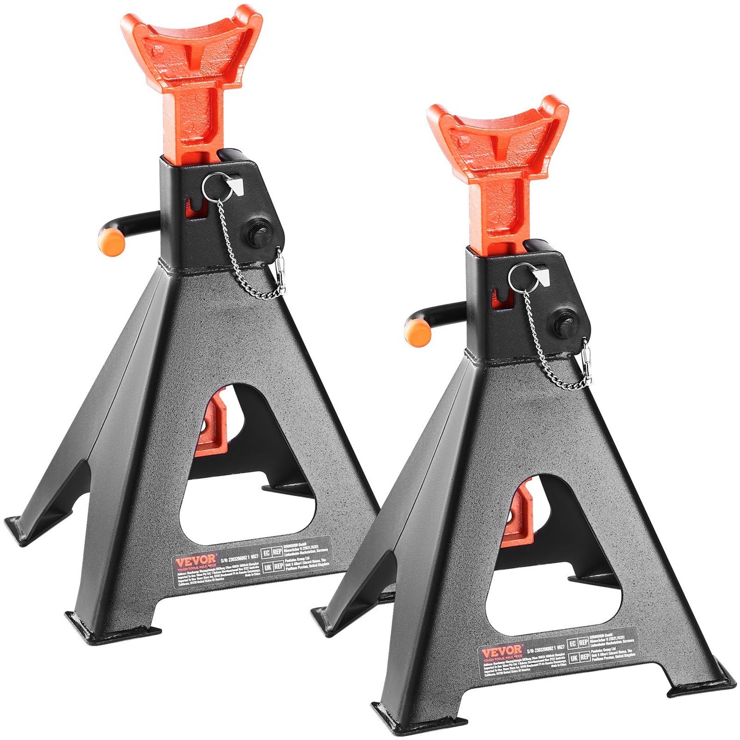 VEVOR Jack Stand, 6 Ton (13,000 lbs), 14.2 -23 Inch Adjustable Height - Manual